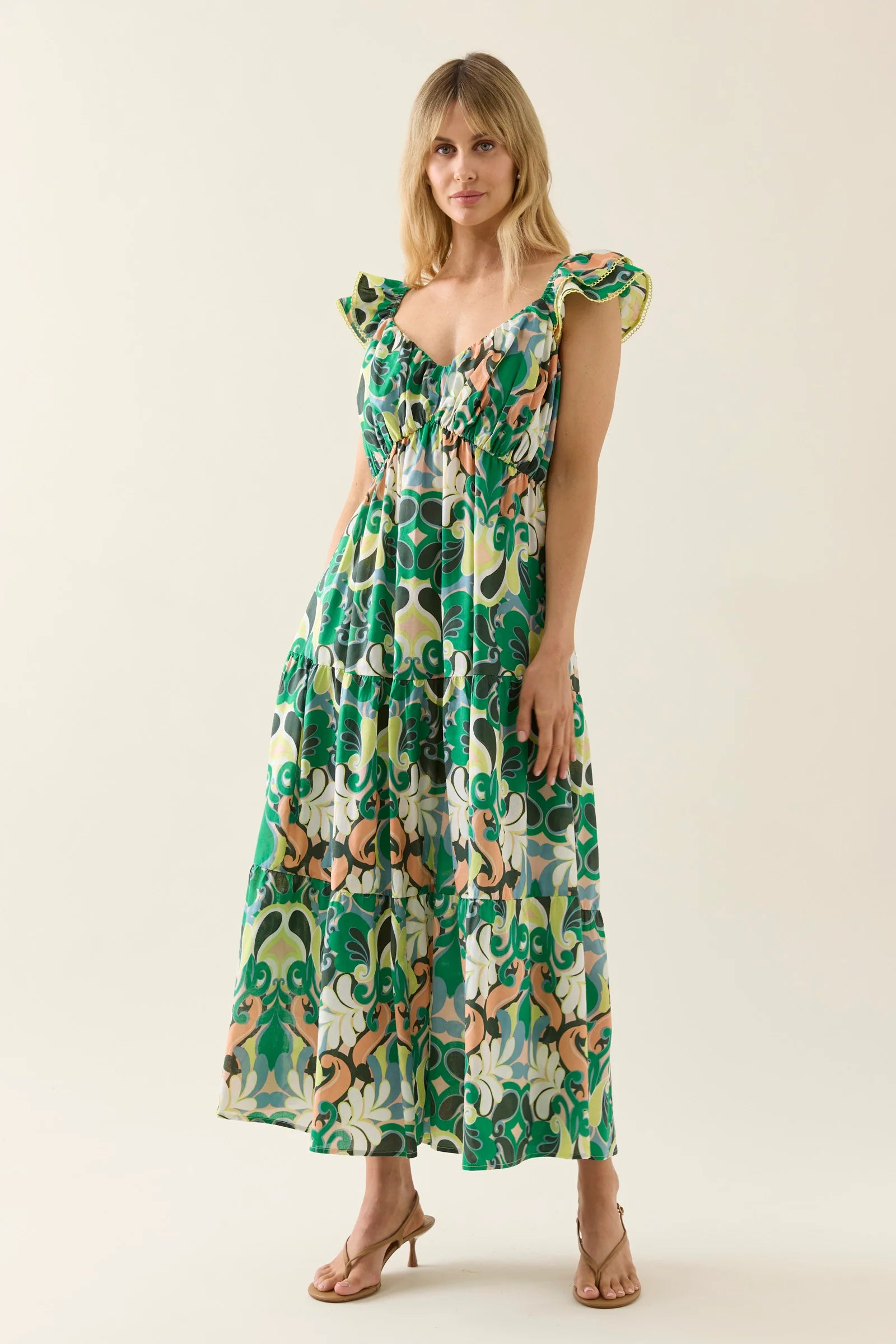 ISLE OF MINE Aurora Frill Tank Dress PAISLEY