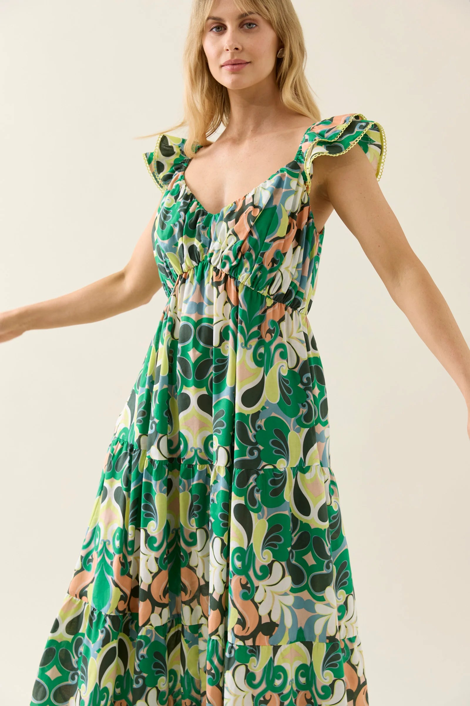 ISLE OF MINE Aurora Frill Tank Dress PAISLEY