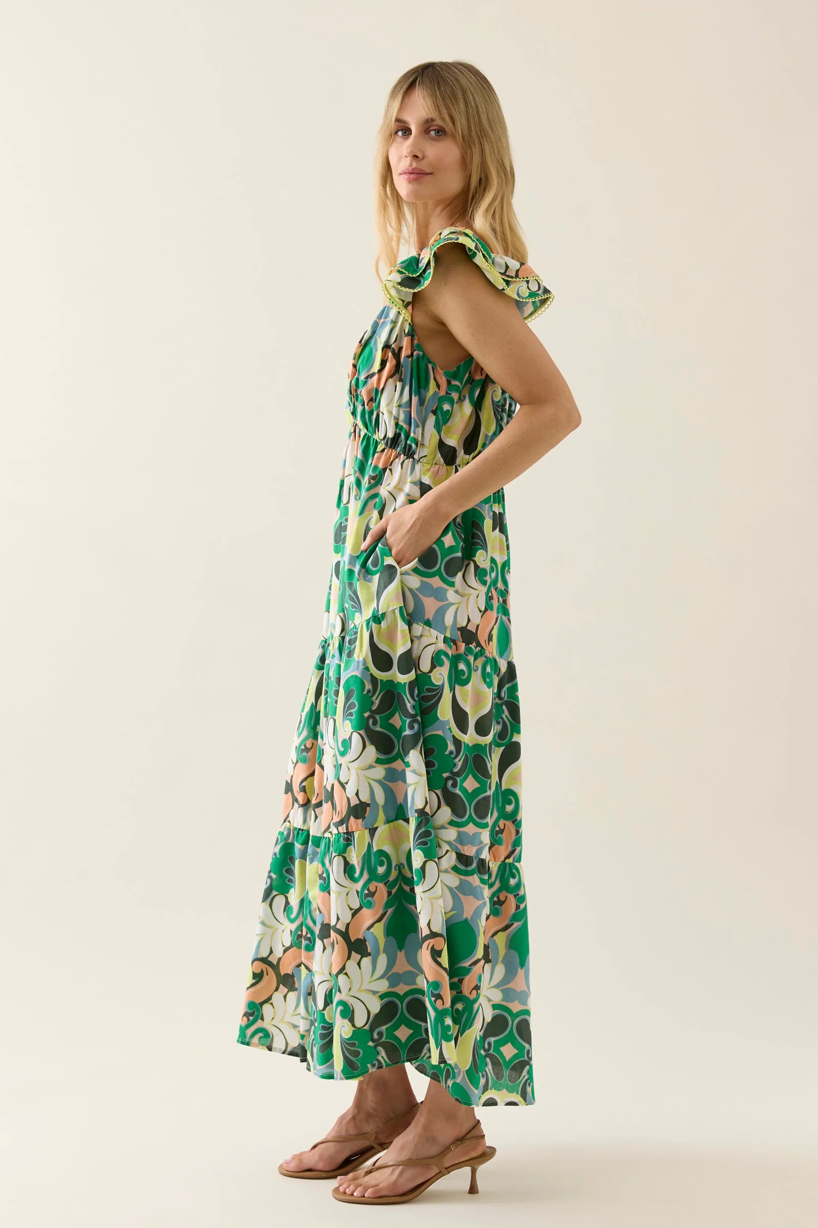 ISLE OF MINE Aurora Frill Tank Dress PAISLEY