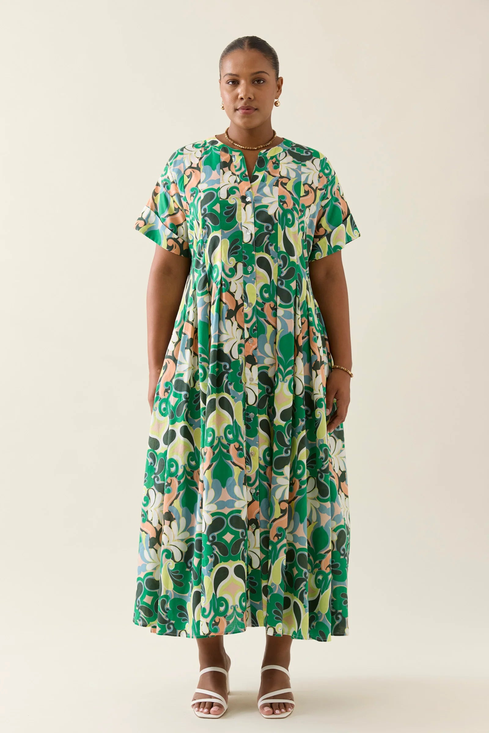ISLE OF MINE Aurora Pleat Maxi Dress PAISLEY