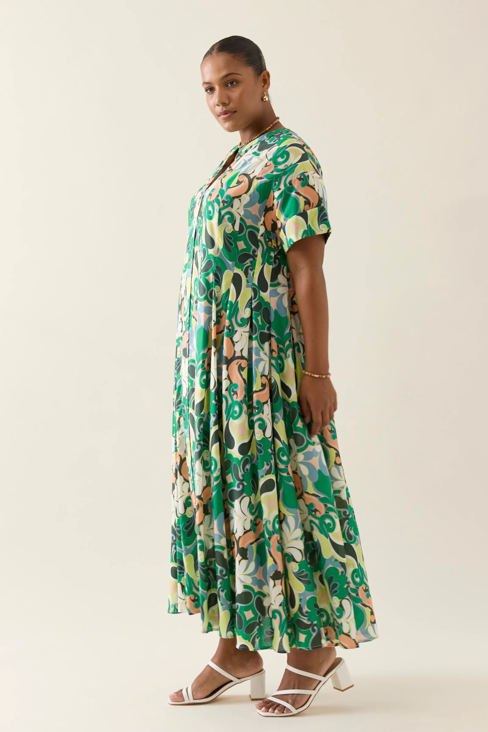 ISLE OF MINE Aurora Pleat Maxi Dress PAISLEY
