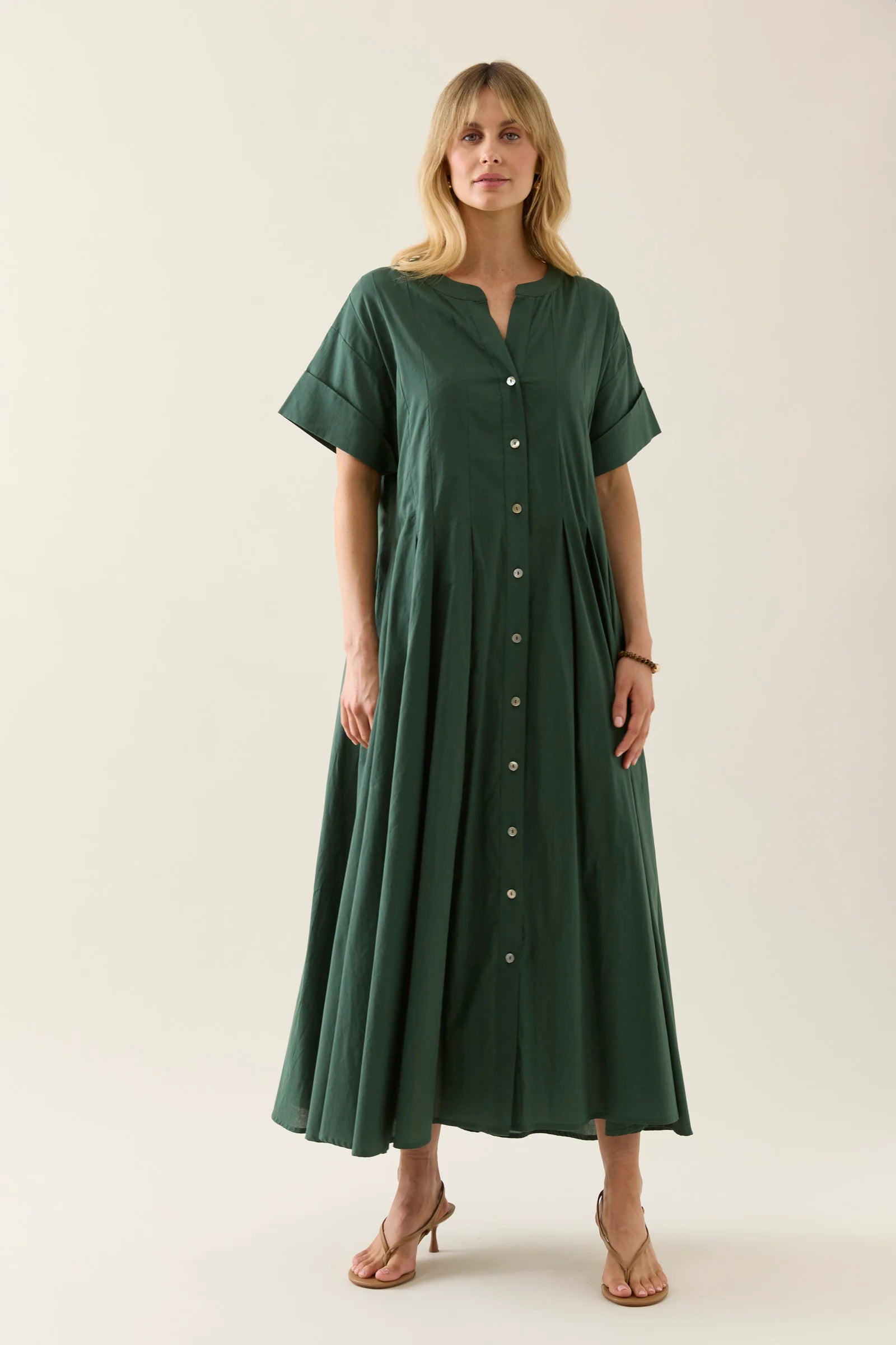 ISLE OF MINE Aurora Pleat Maxi Dress MYRTLE