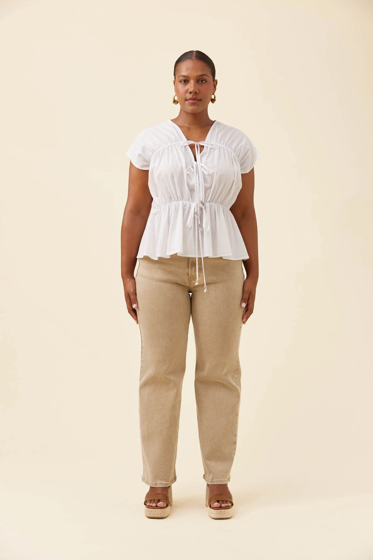 ISLE OF MINE Rosa Tie Top WHITE
