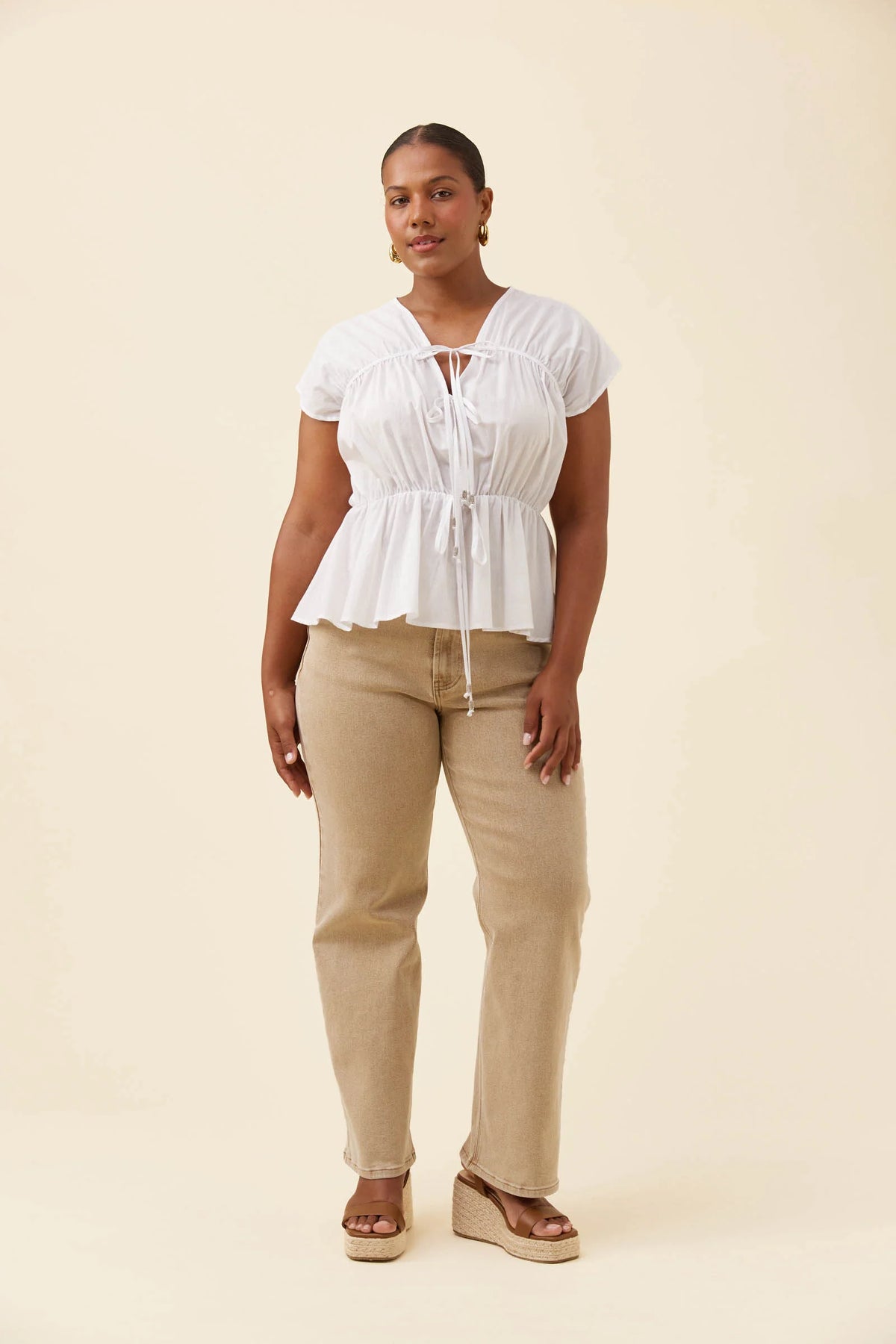 ISLE OF MINE Rosa Tie Top WHITE