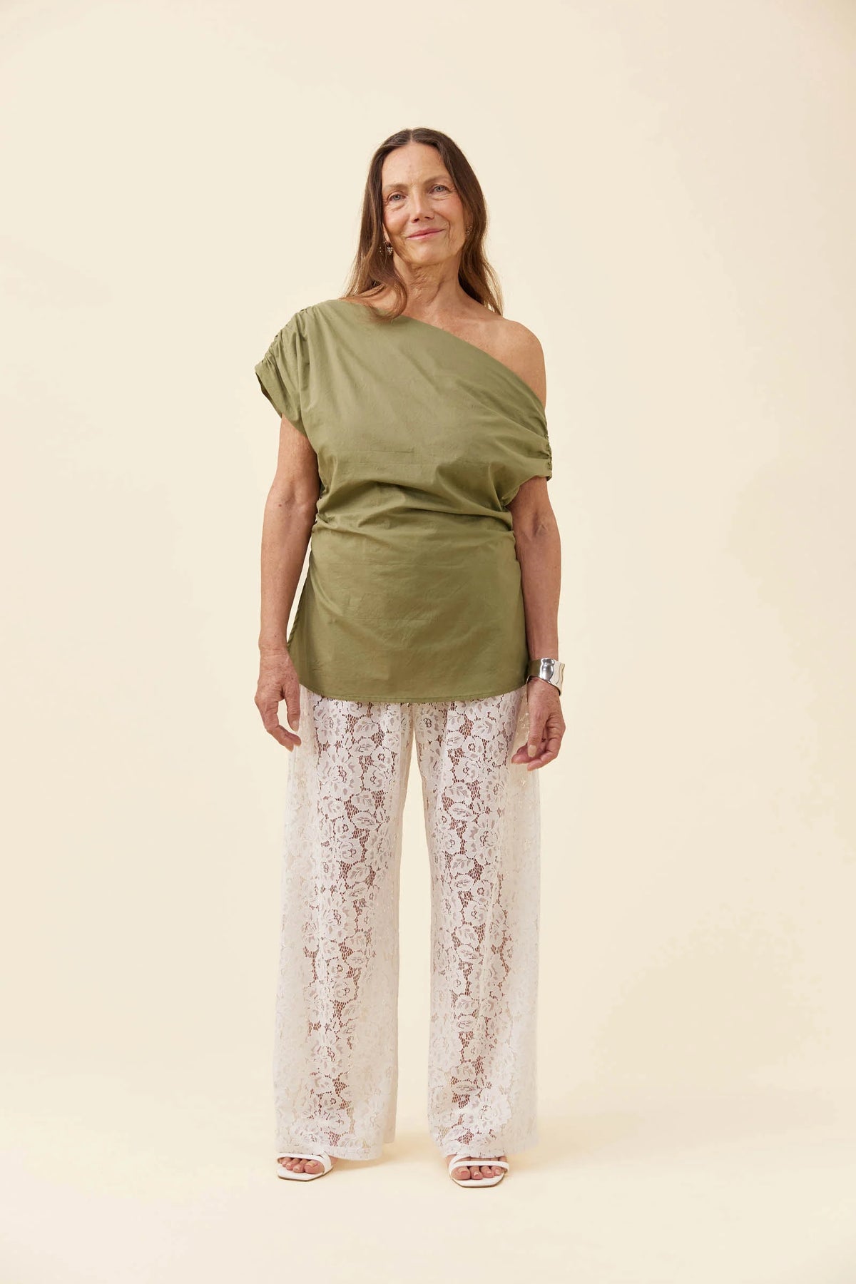 ISLE OF MINE Rosa One Shoulder Top SAGE
