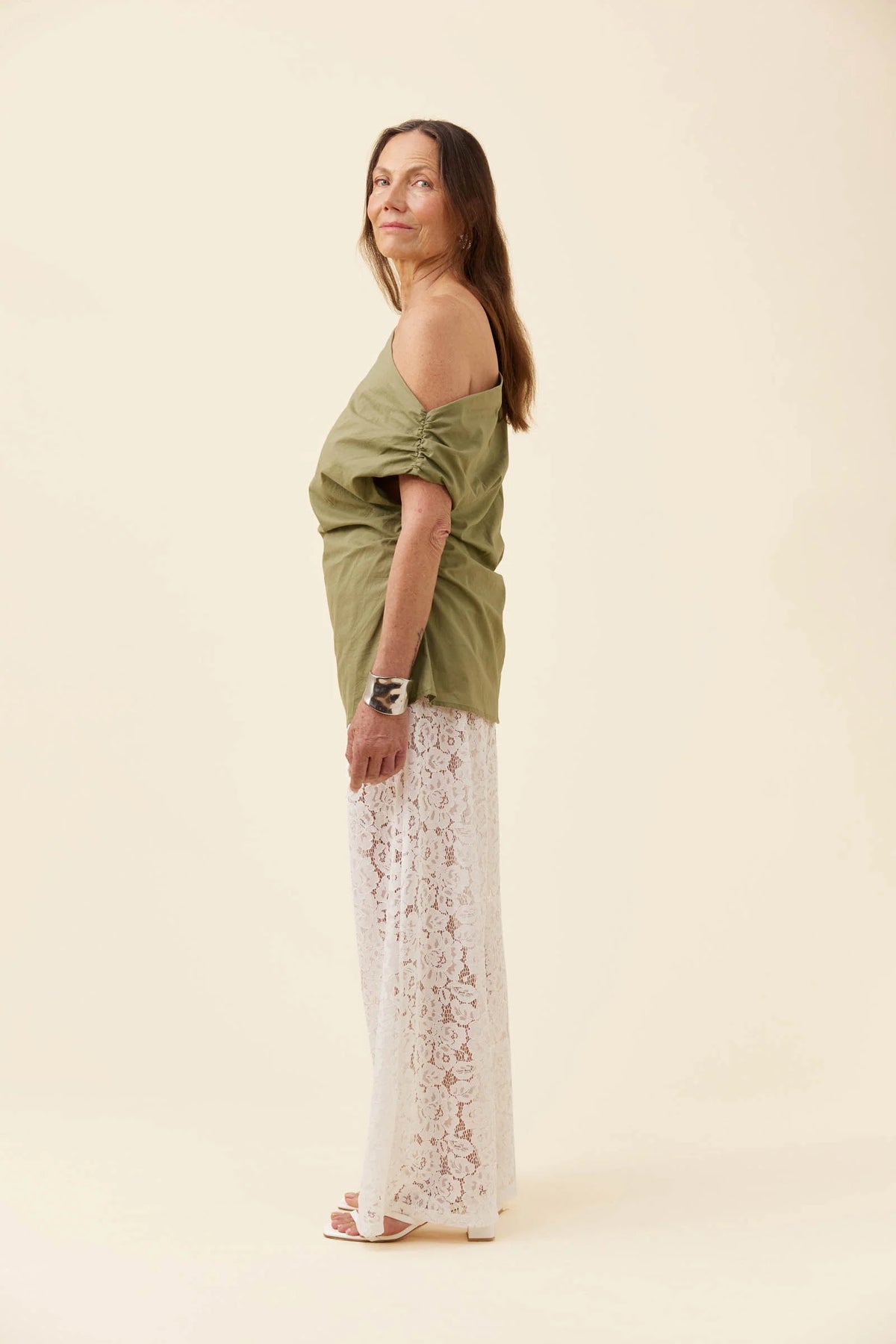 ISLE OF MINE Rosa One Shoulder Top SAGE