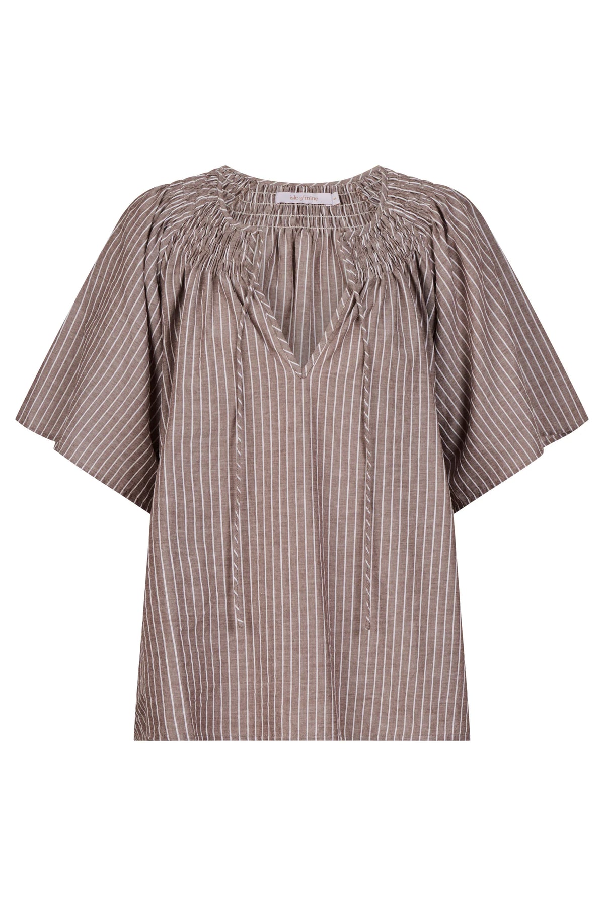 ISLE OF MINE Lyndell Shirred Top TAUPE