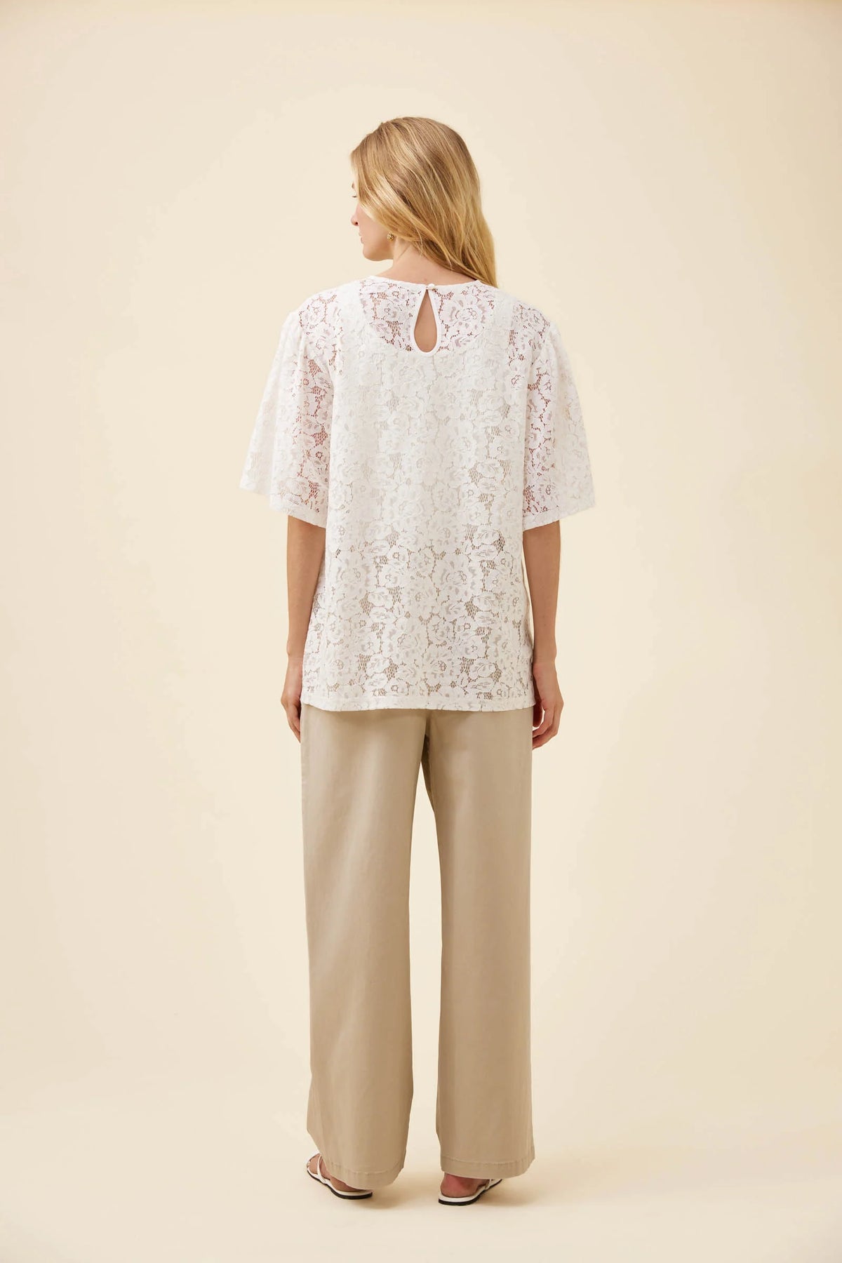 ISLE OF MINE Ethel Lace T-Shirt WHITE