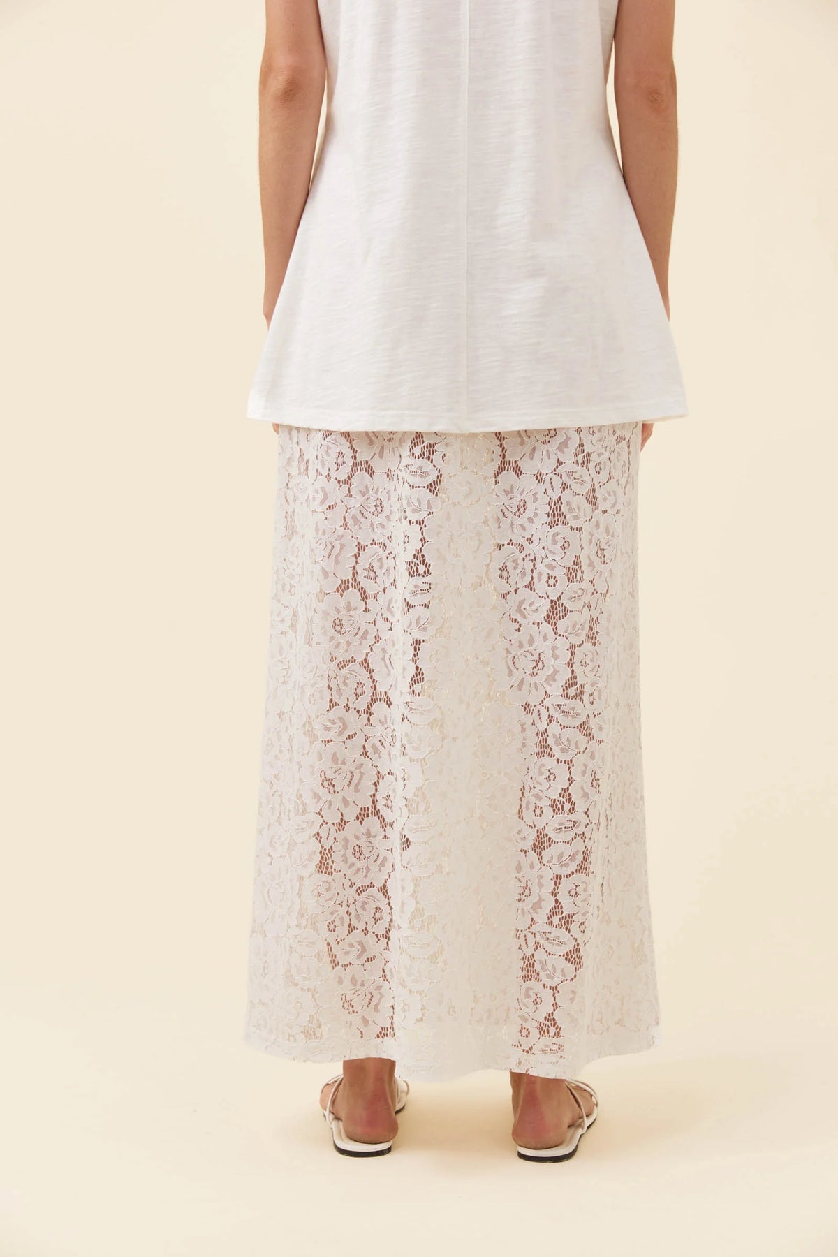 ISLE OF MINE Ethel Lace Maxi Skirt WHITE