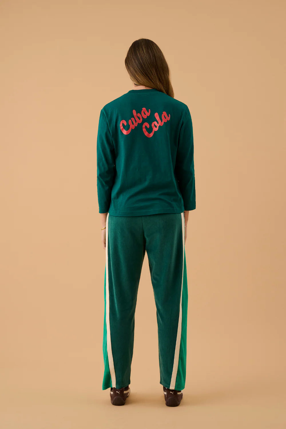 ARAMINTA JAMES Velour Splice Trackpant STORM GREEN