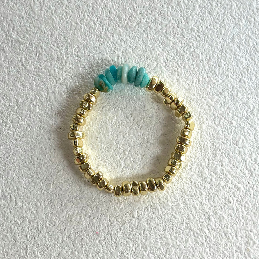 HEI TAI Chunky Luxe Gold Bracelet SEA STONES