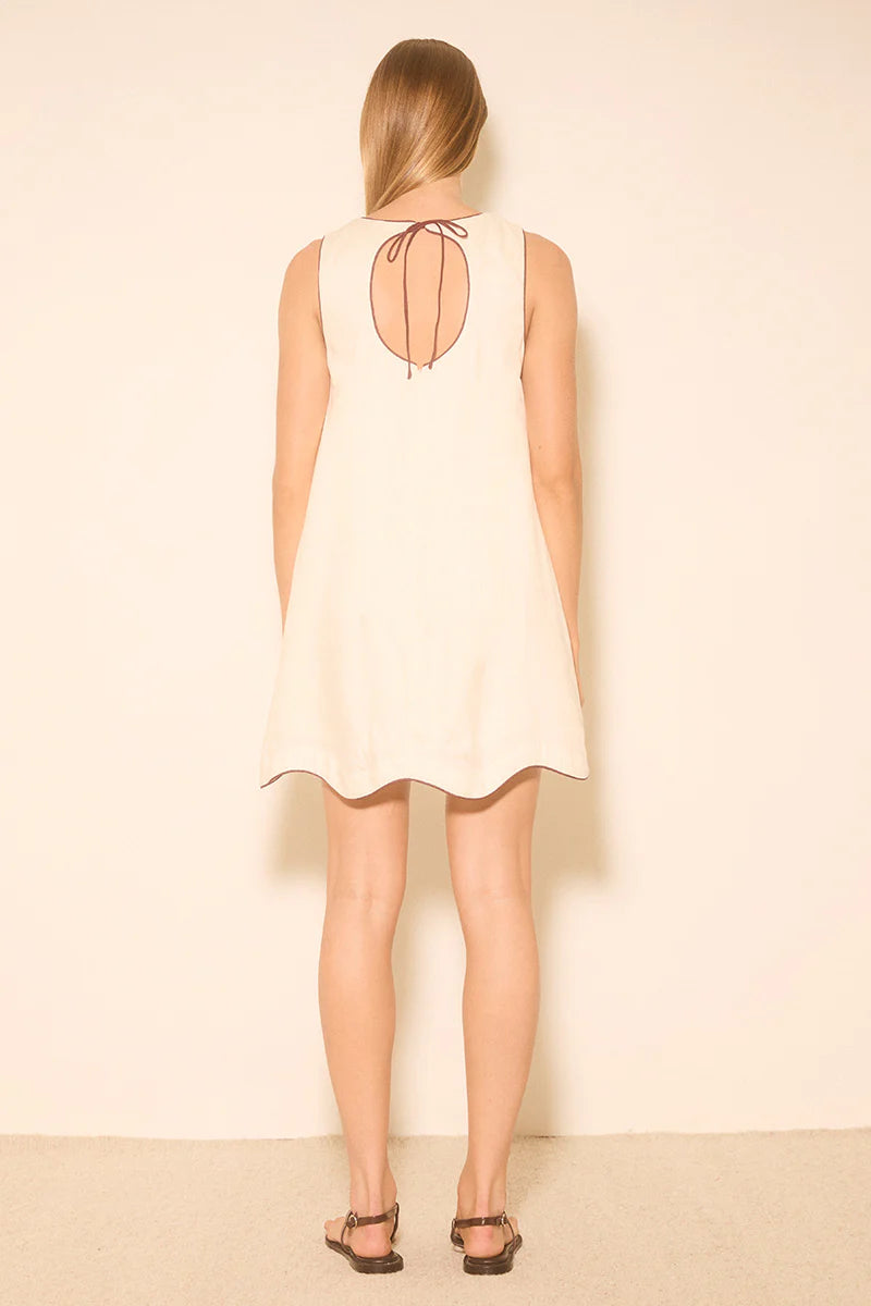 MON RENN Aleria Mini Dress CREAM CONTRAST