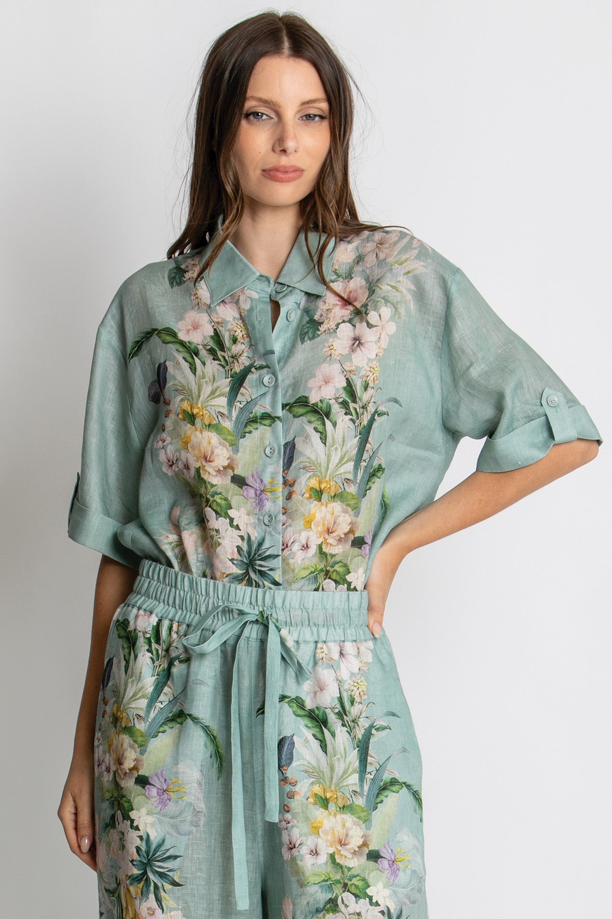 KACHEL Eva Short Sleeve Shirt SAGE AMOUR