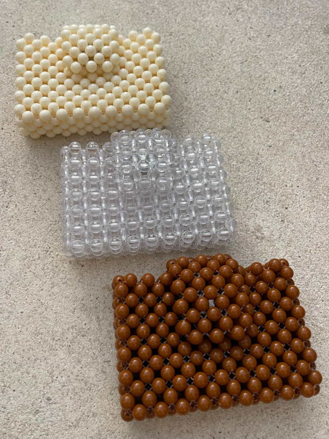 ISLAND TRADERS Beaded Cardholder CREAM