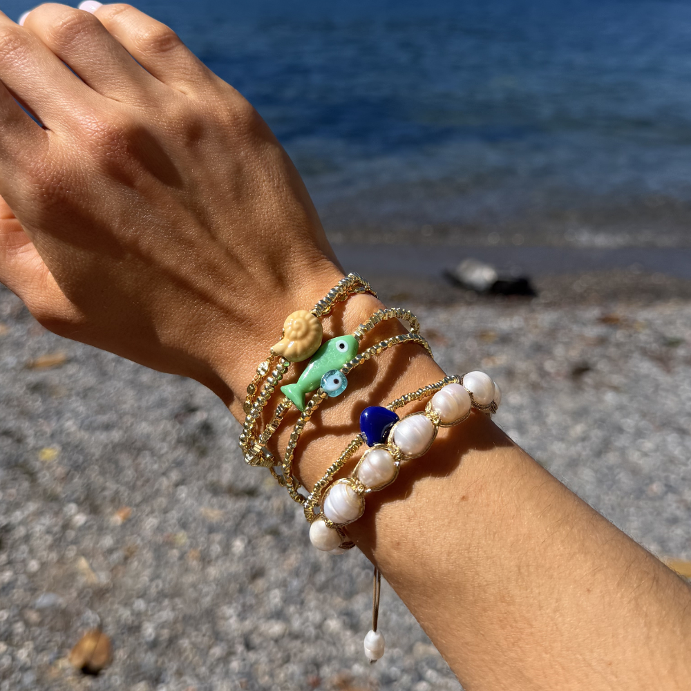 HEI TAI Gold Bracelet GREEN FISH