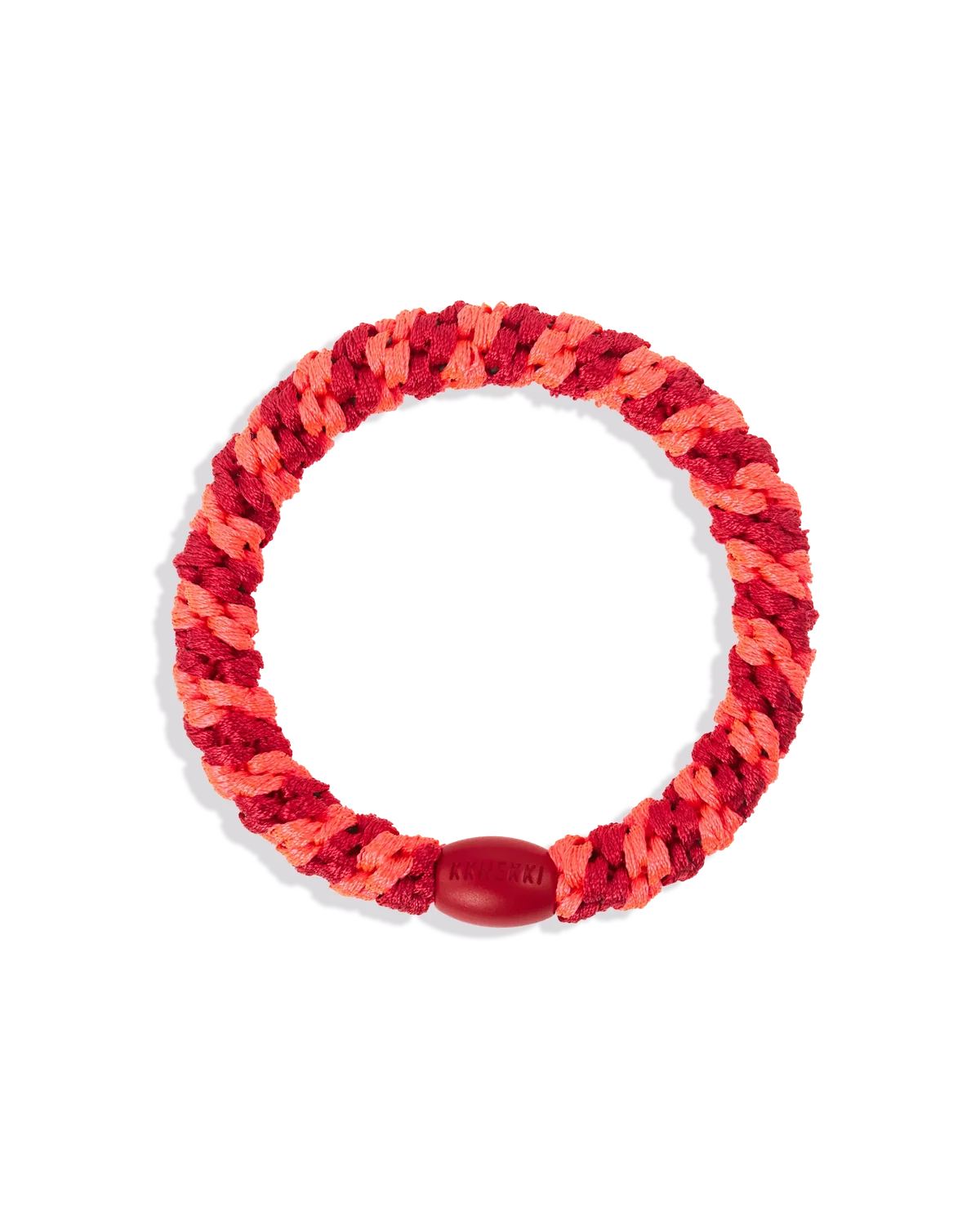 KKNEKKI Original Hair Tie RED NEON PINK STRIPE