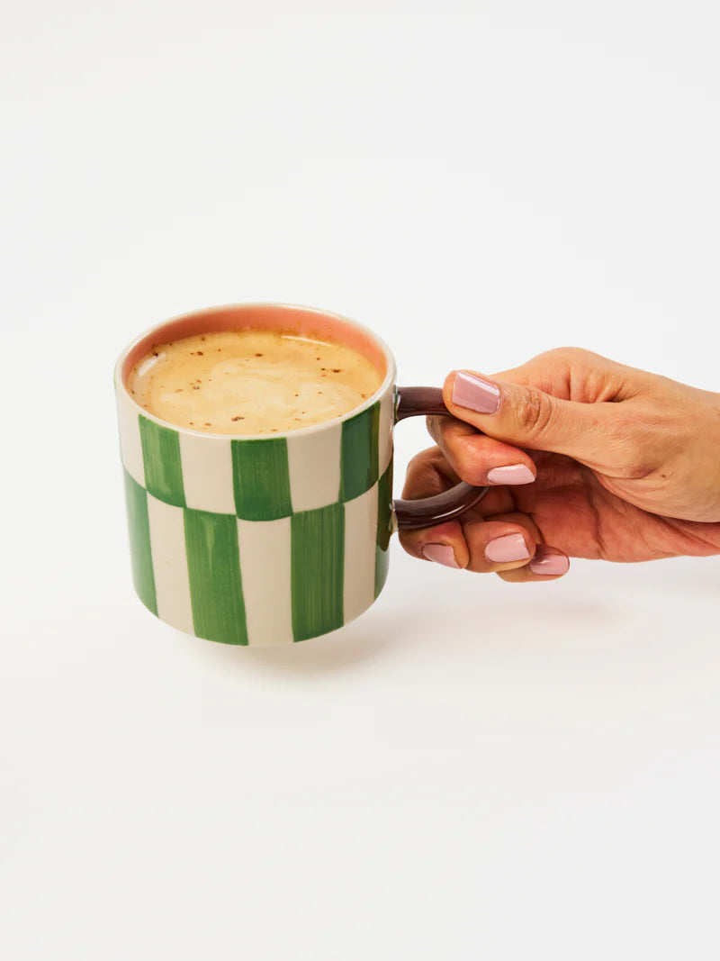 JONES & CO Bloomie Mug GREEN CHECK