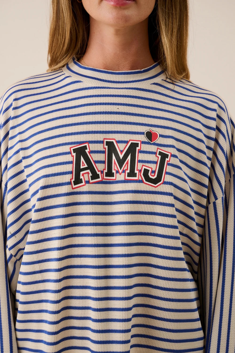 ARAMINTA JAMES Waffle Long Sleeve Top DARK NAVY
