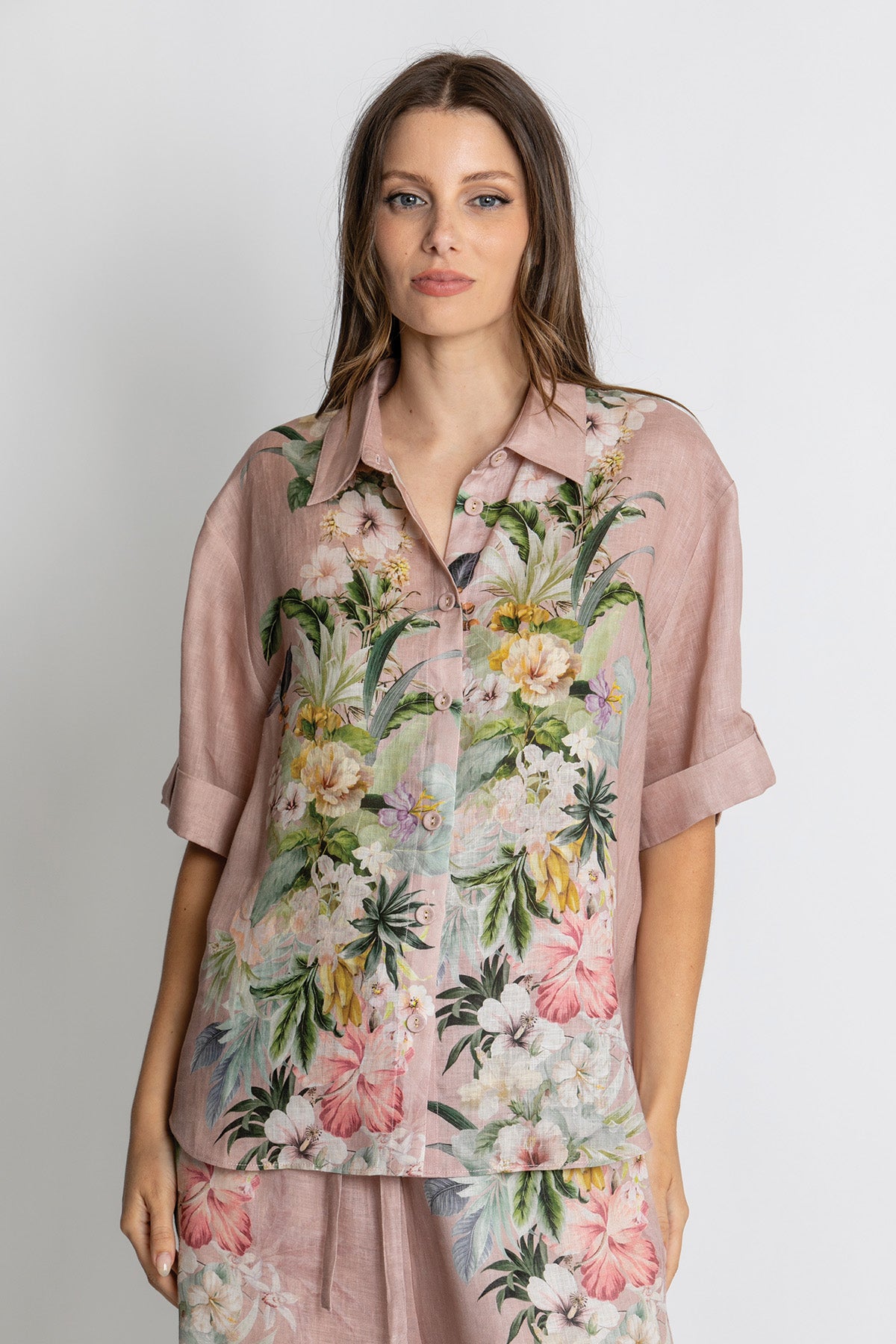 KACHEL Luna Short Sleeve Shirt FLEUR AMOUR