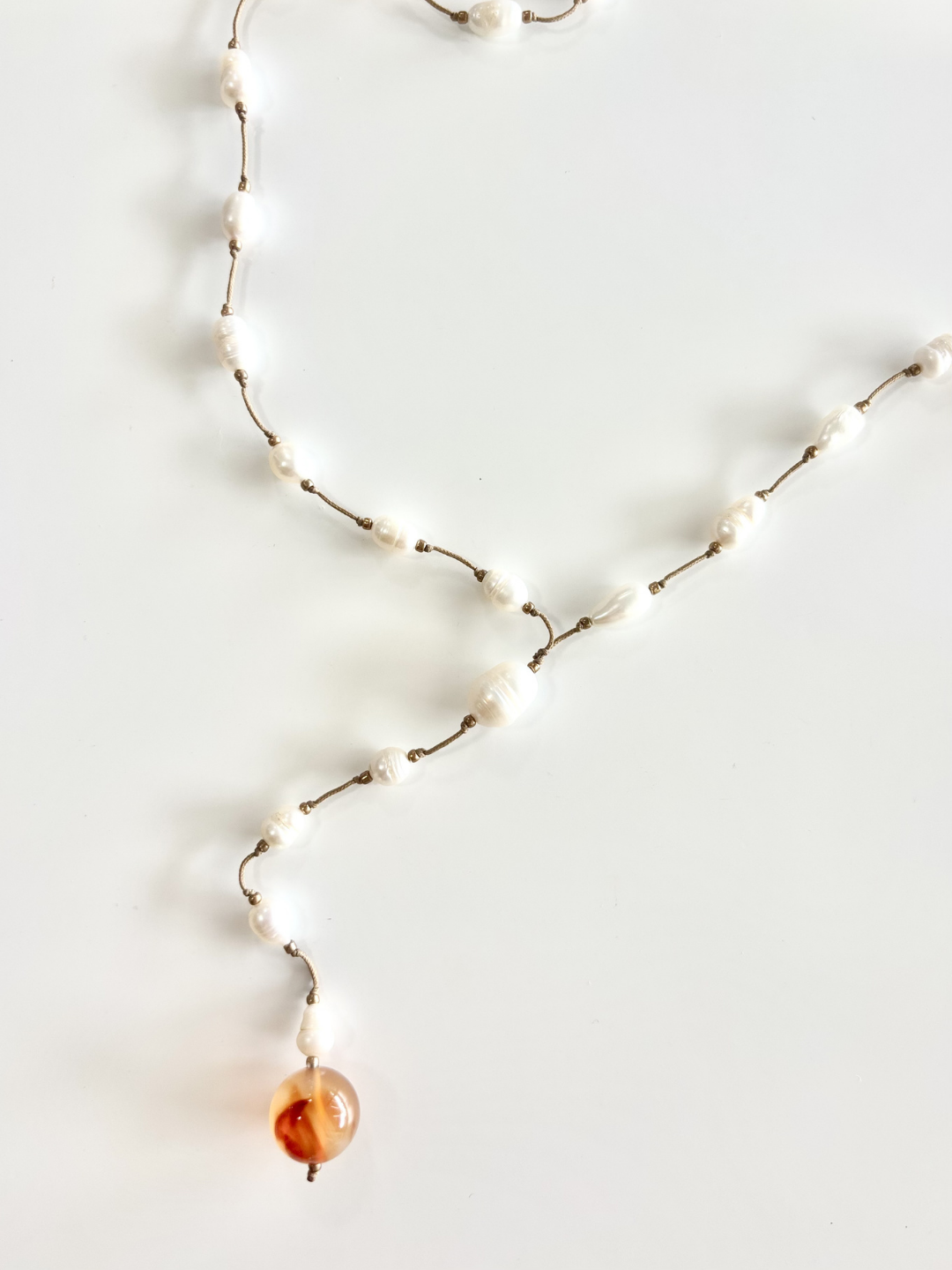 HEI TAI Long Necklace FRESHWATER PEARL & STONE #6