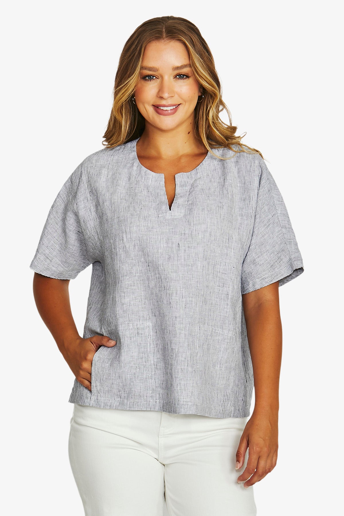 JUMP Boxy Top INK STRIPE