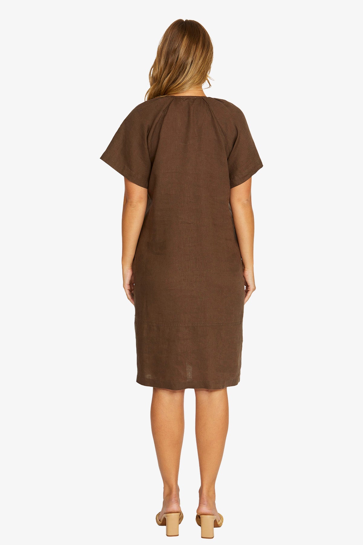 JUMP Flutter Sleeve Dress CHOCOLATE
