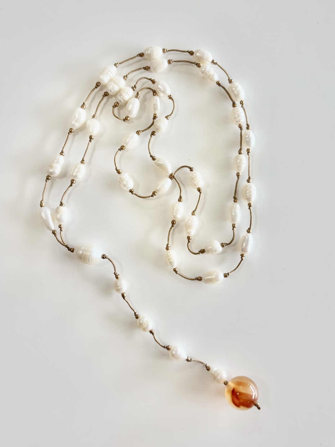 HEI TAI Long Necklace FRESHWATER PEARL & STONE #6