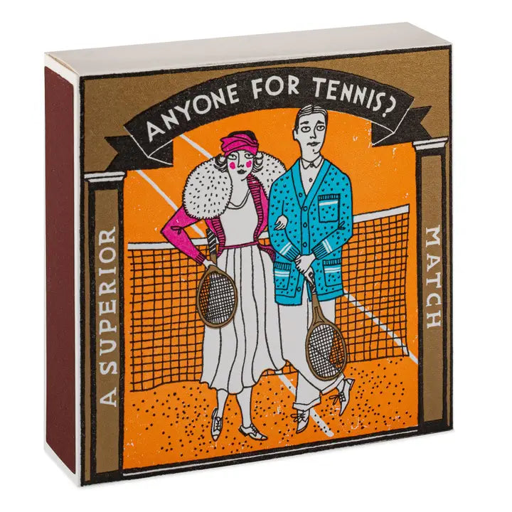 ARCHIVIST Square Box Matches ANYONE FOR TENNIS