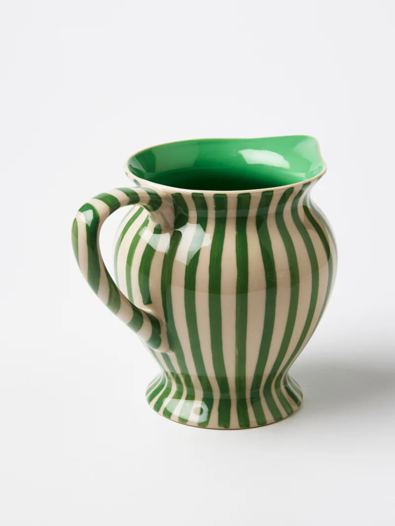 JONES & CO Pitcher GREEN STRIPE