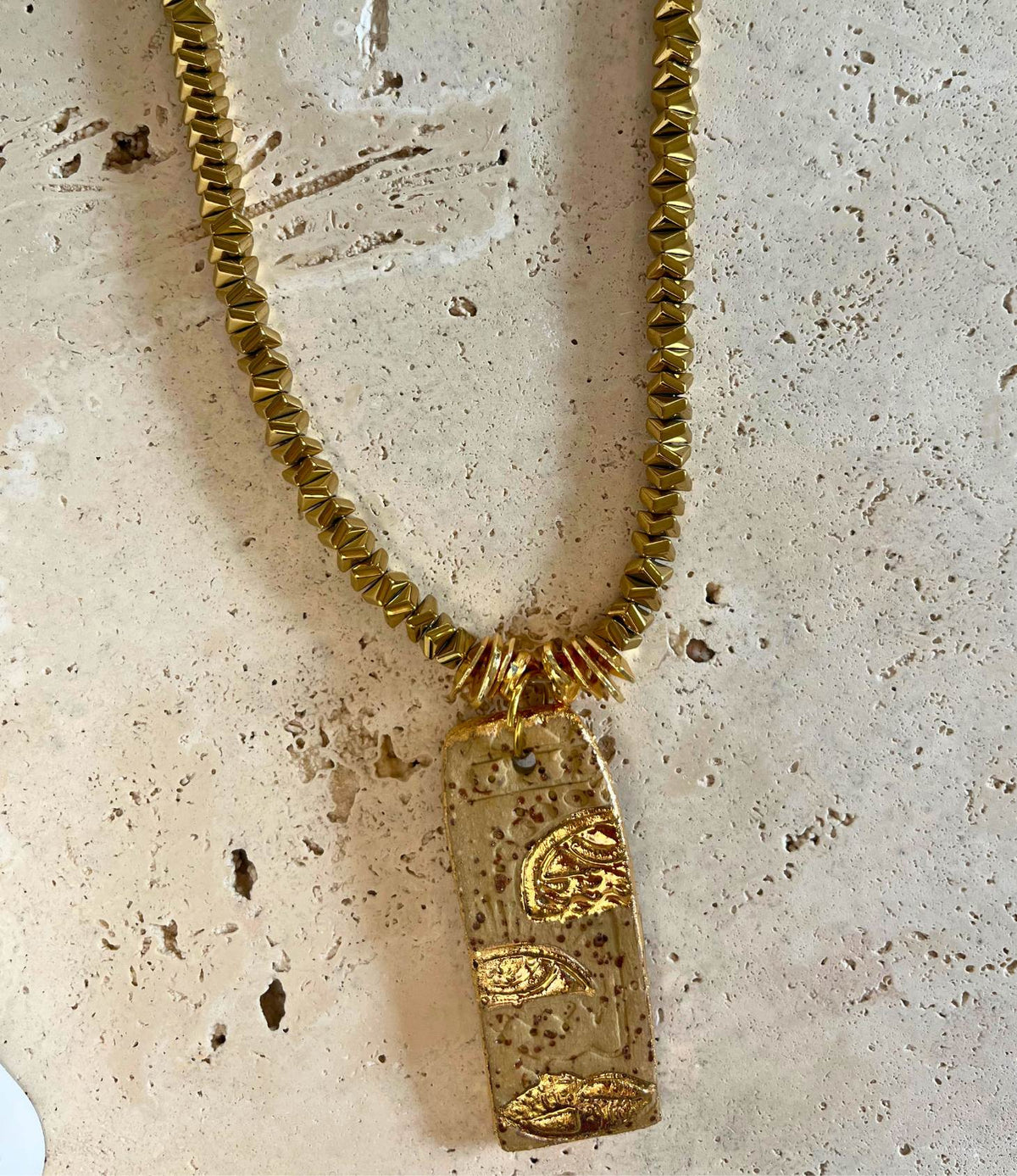 PATARA Ancient Script Hematite Necklace