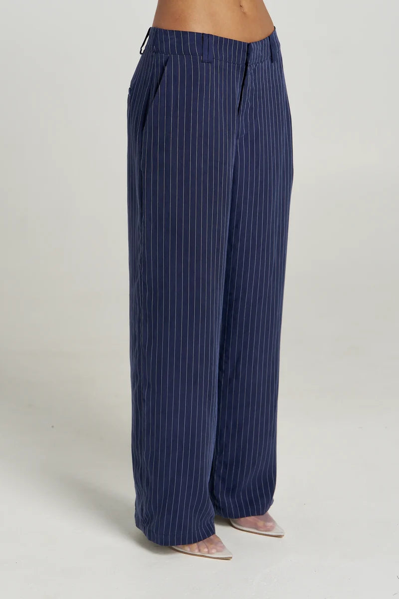 SUMMI SUMMI Boss Pant NAVY PINSTRIPE