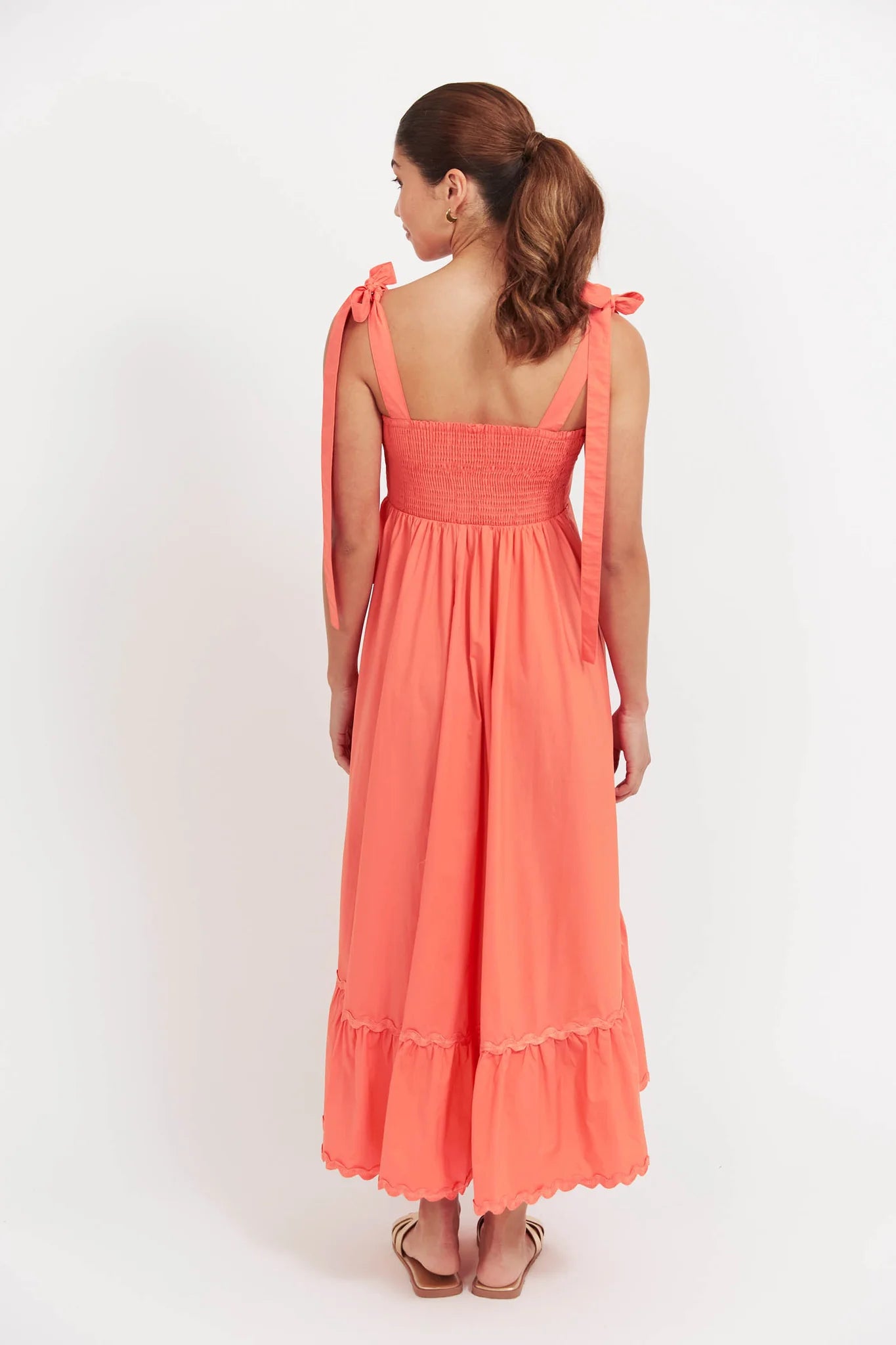 HAVEN Brasilia Tie Maxi Dress CORAL