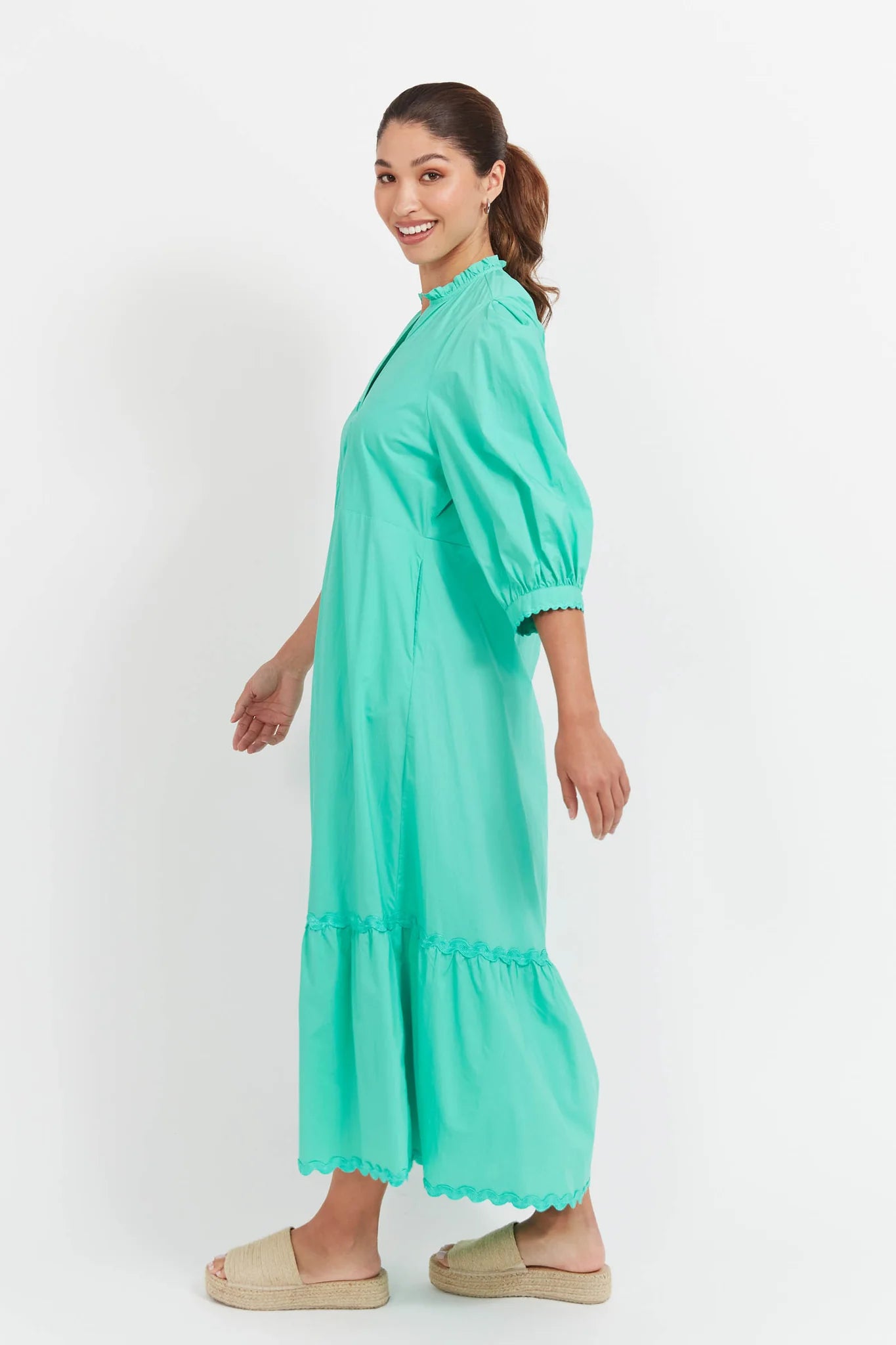 HAVEN Brasilia Button Maxi Dress MINT