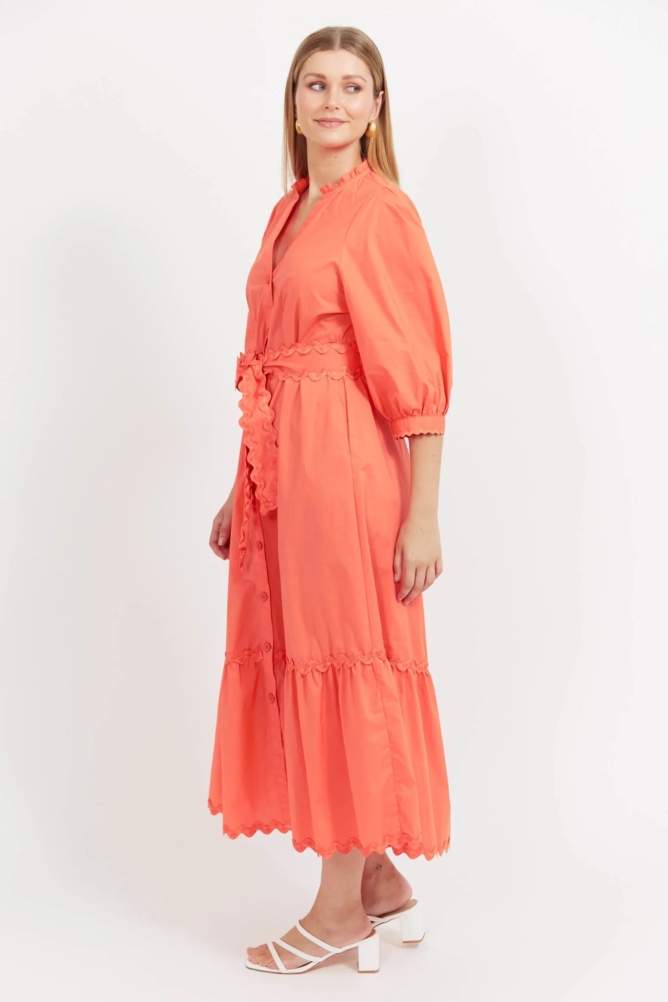 HAVEN Brasilia Button Maxi Dress CORAL
