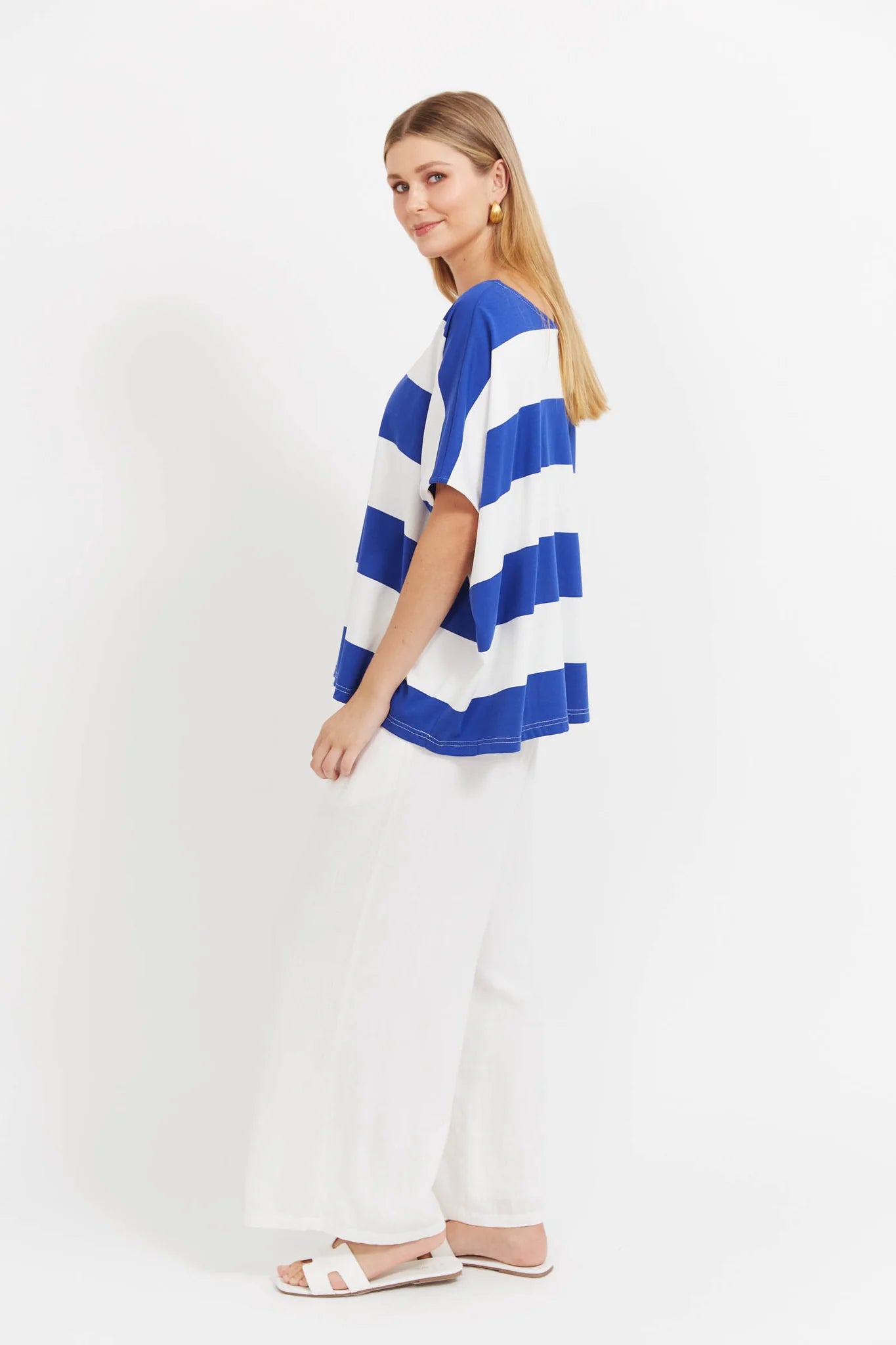 HAVEN Jardin Stripe Tshirt AZUL