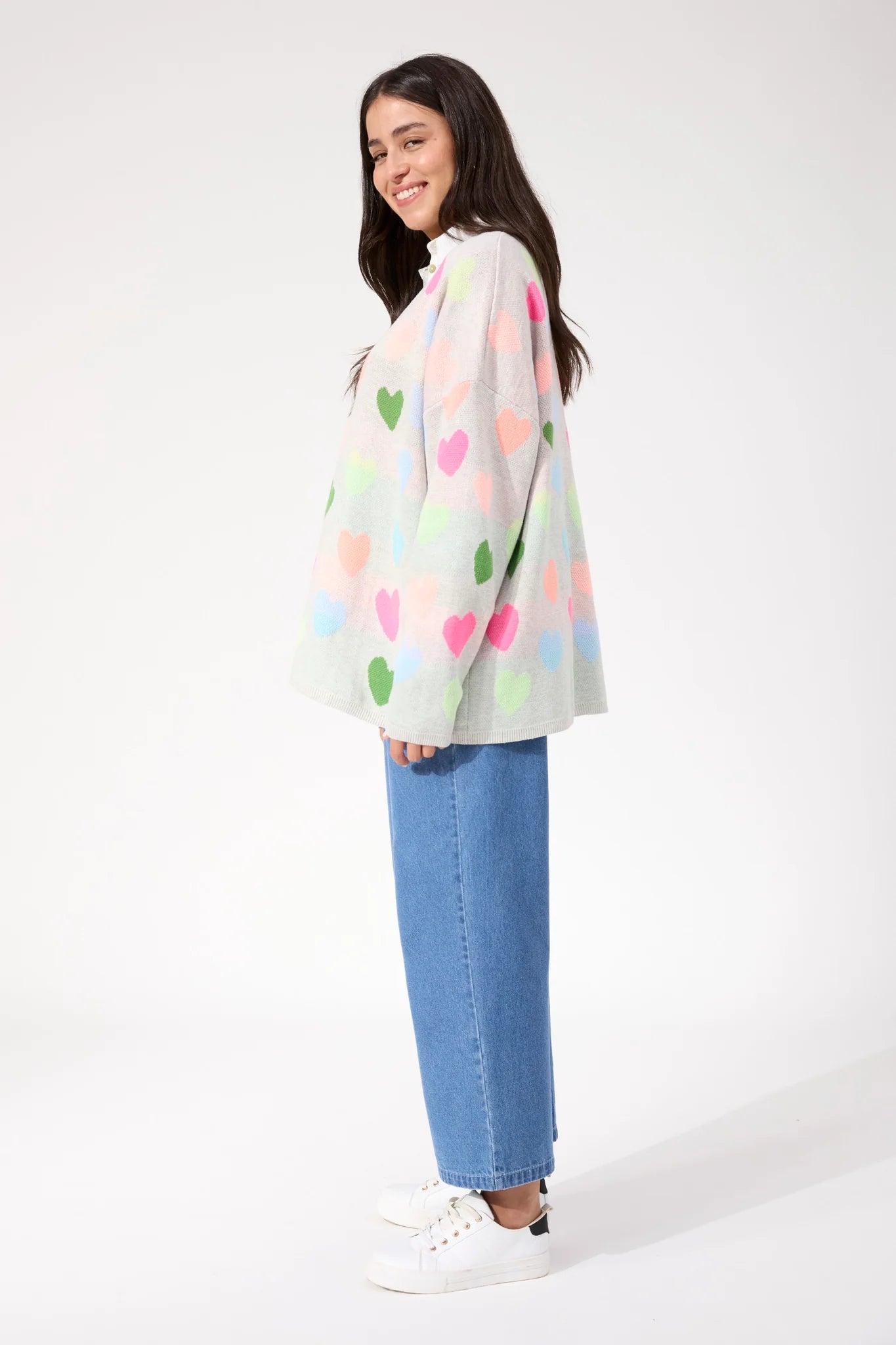 HAVEN Alaska Relaxed Heart Jumper NEON