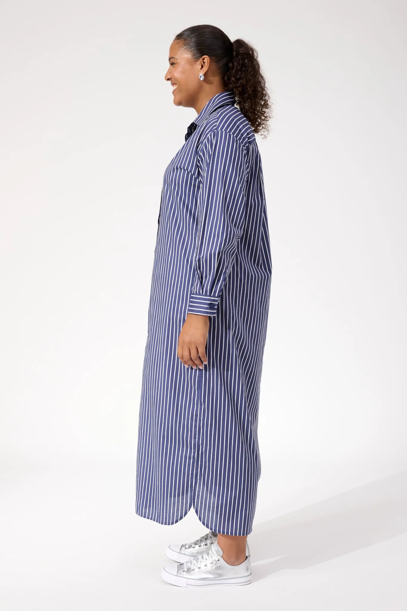 HAVEN Fairbanks Stripe Shirt Dress NAVY