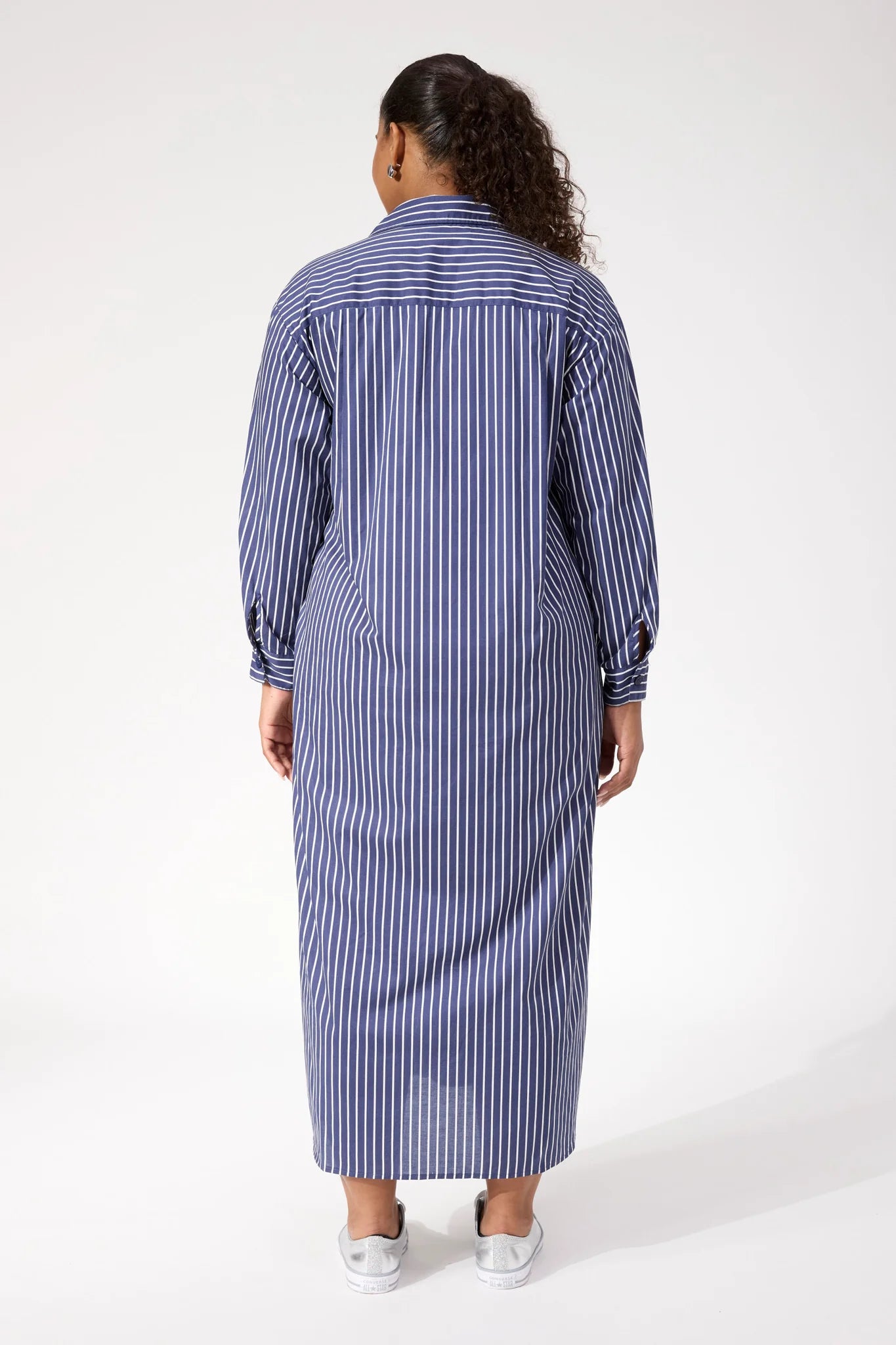 HAVEN Fairbanks Stripe Shirt Dress NAVY
