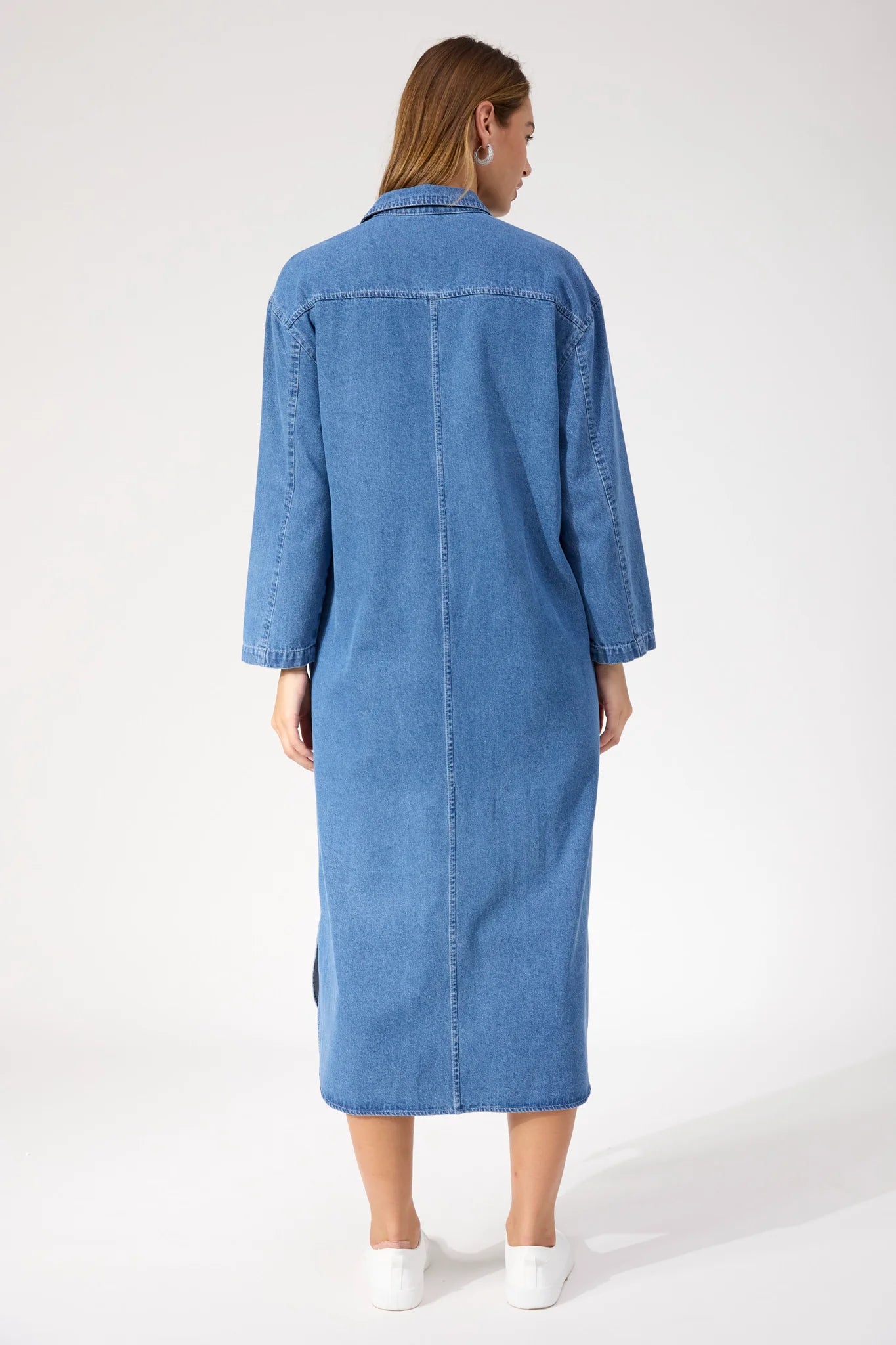HAVEN Denver Denim Shirt Dress BLUE