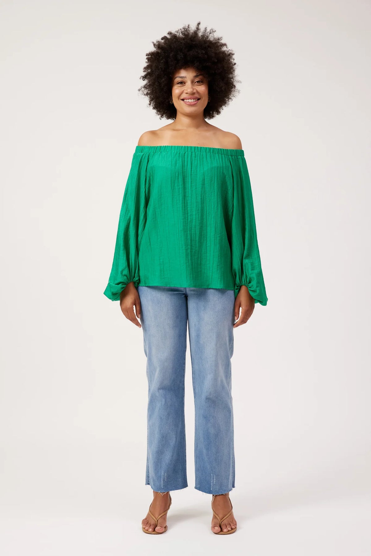 HAVEN Kenya Off Shoulder Top GREEN