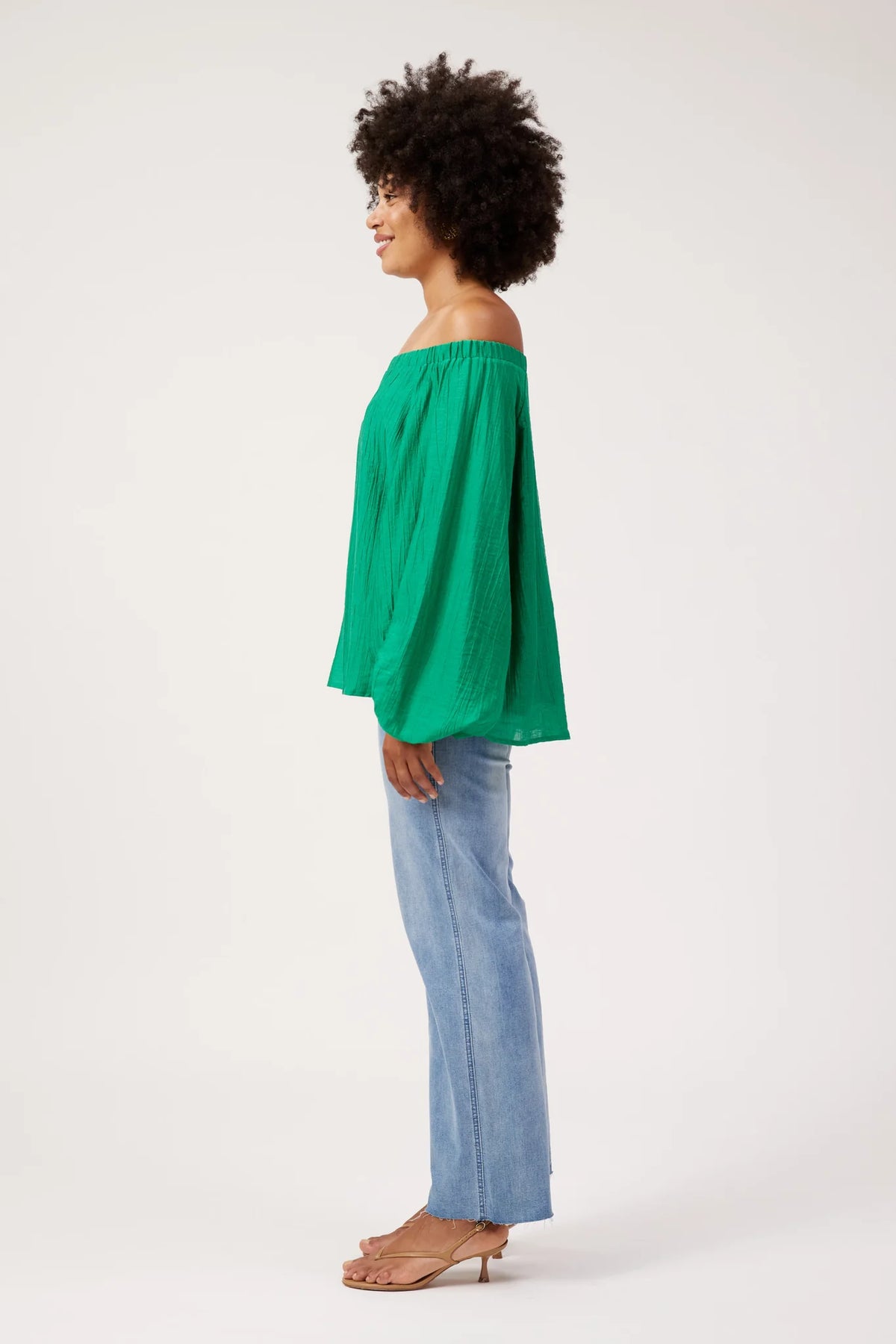 HAVEN Kenya Off Shoulder Top GREEN