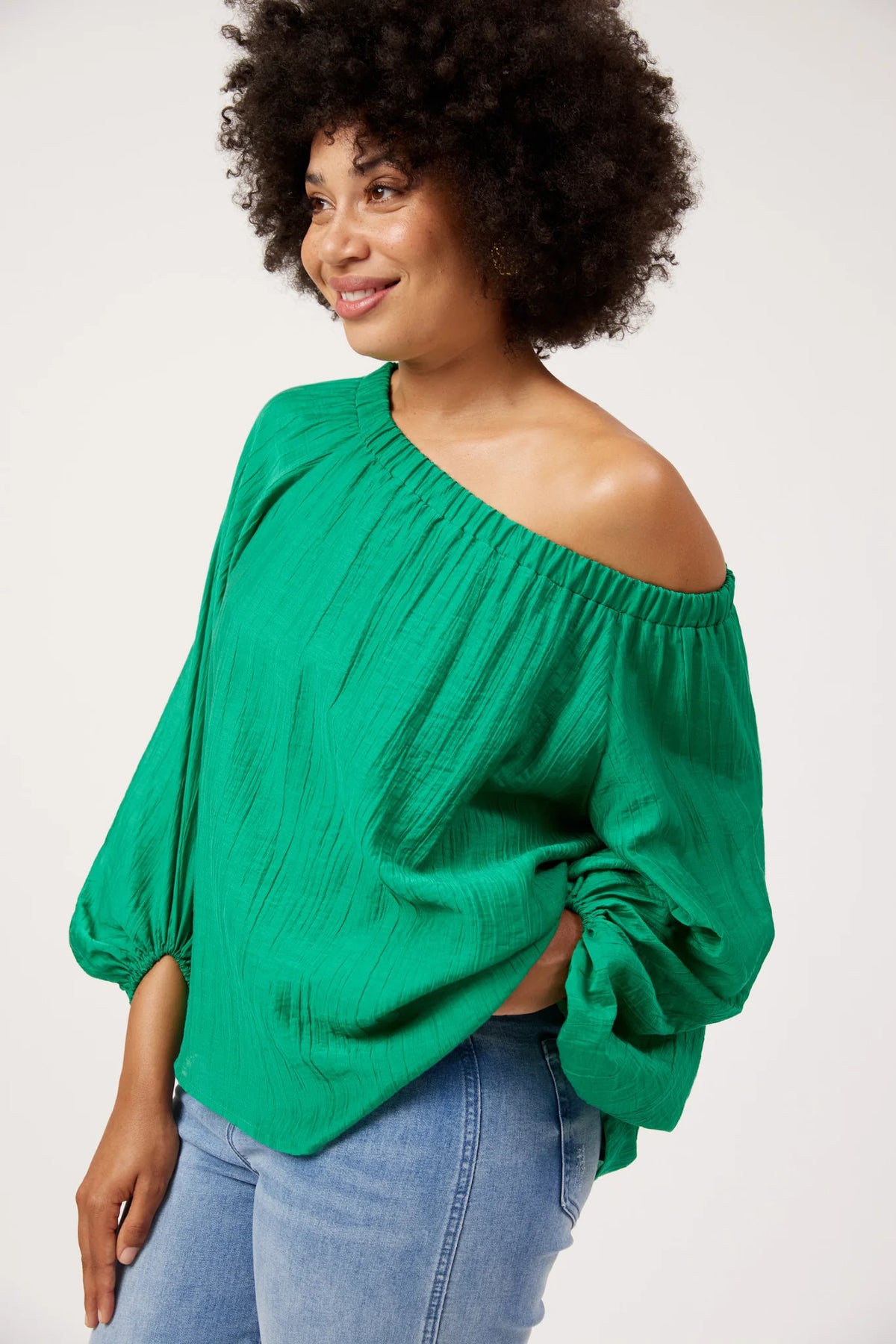 HAVEN Kenya Off Shoulder Top GREEN