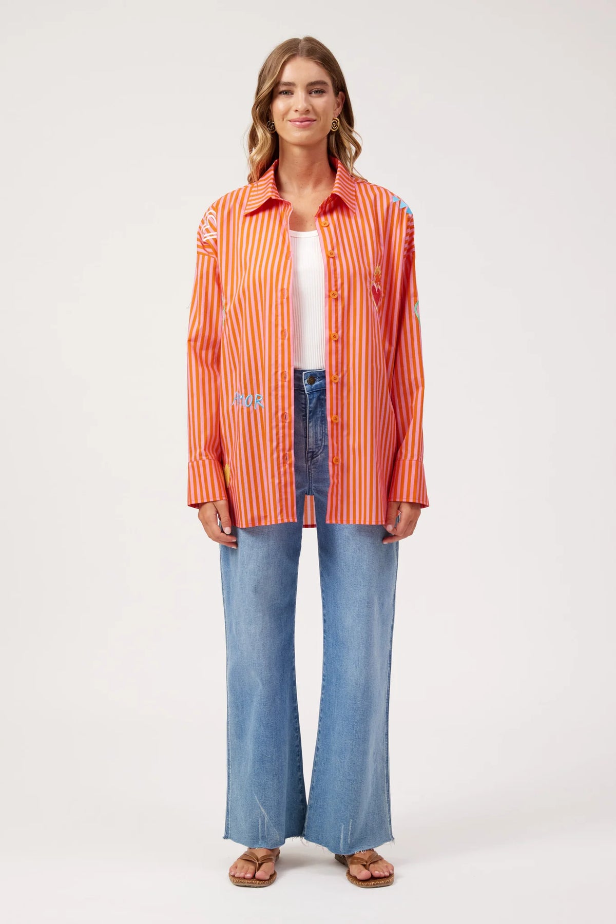 HAVEN Mykonos Embroidered Shirt PINK