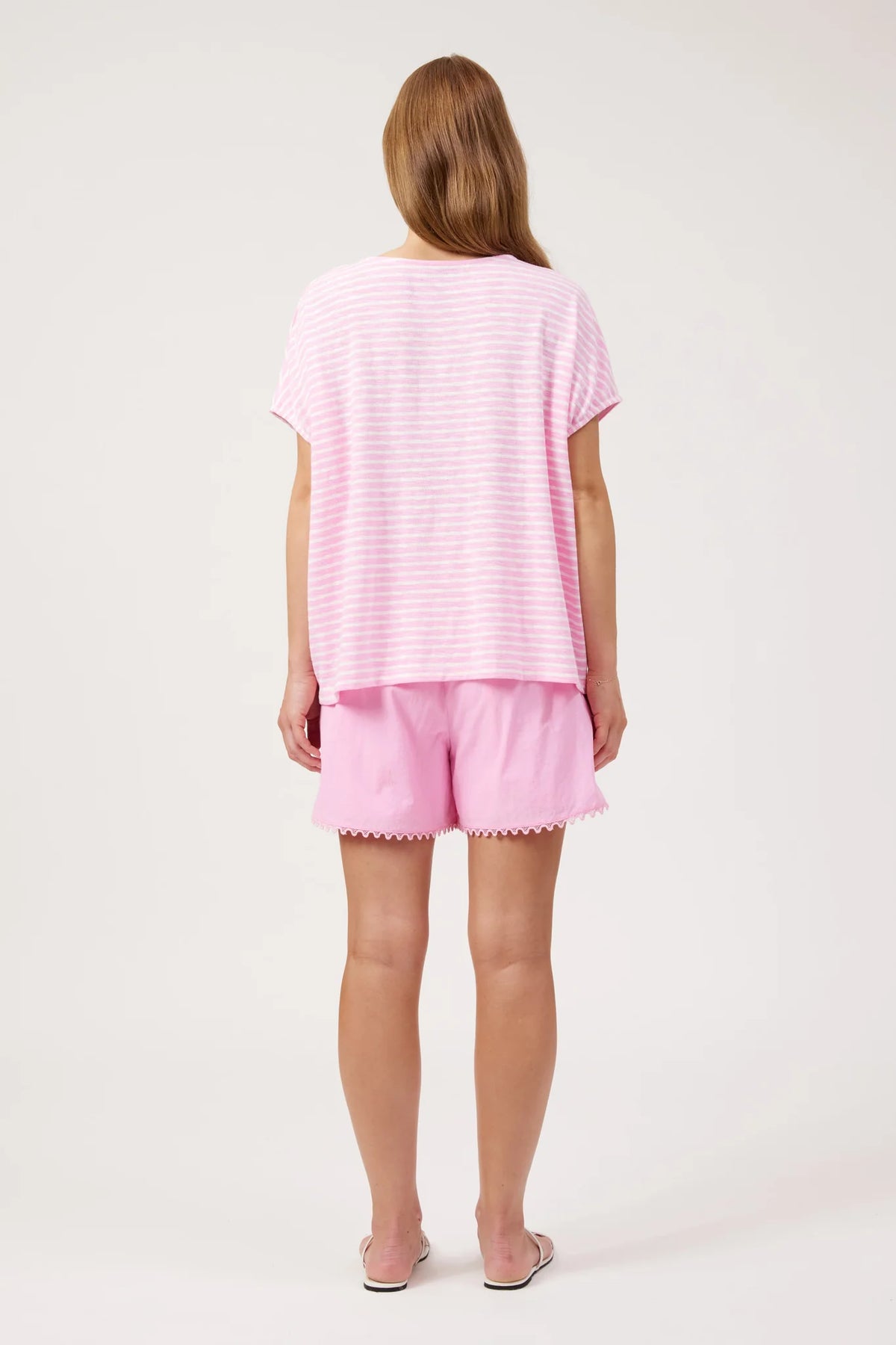 HAVEN Tropea Stripe Tshirt PINK