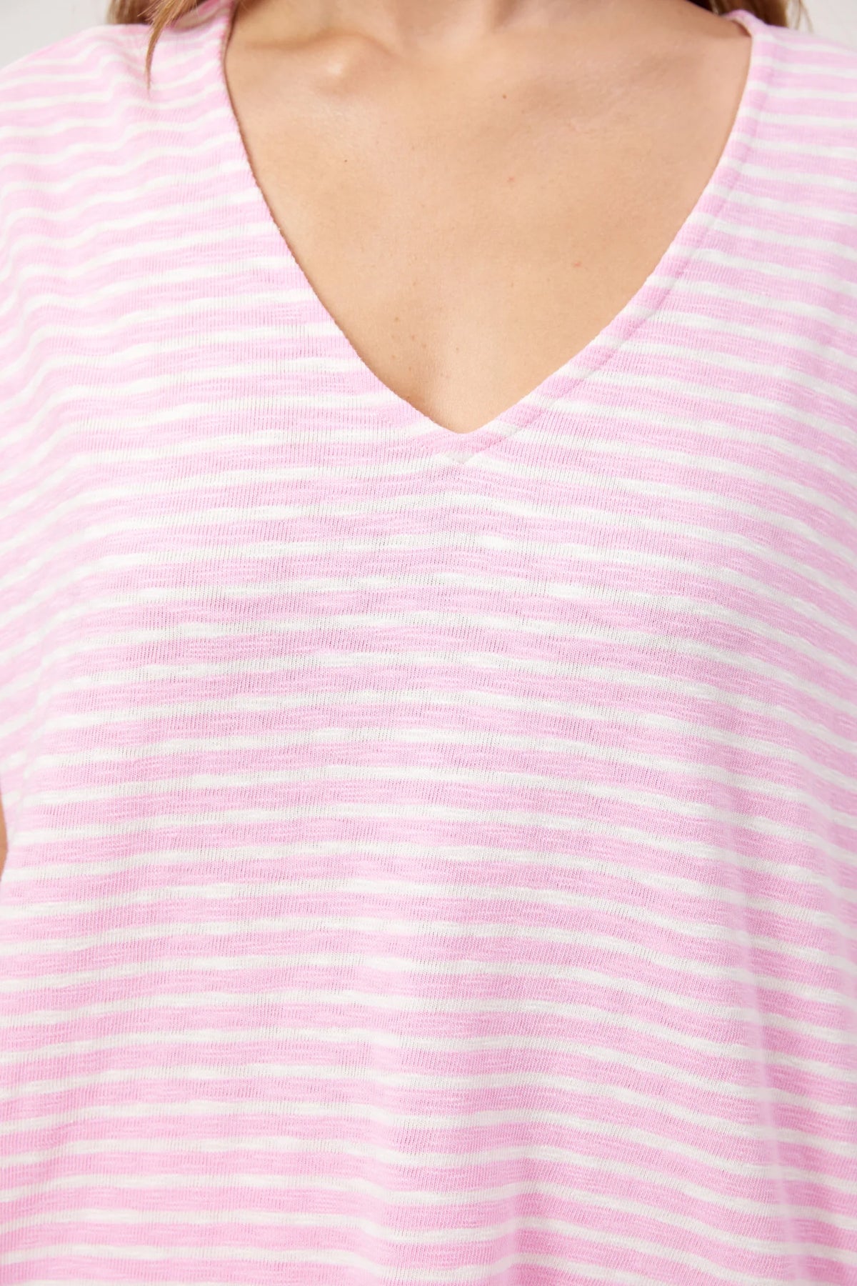 HAVEN Tropea Stripe Tshirt PINK