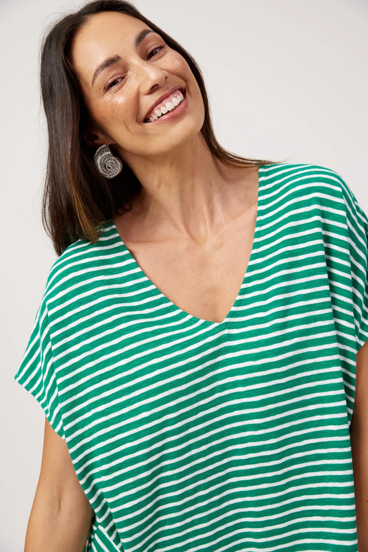 HAVEN Tropea Stripe Tshirt GREEN