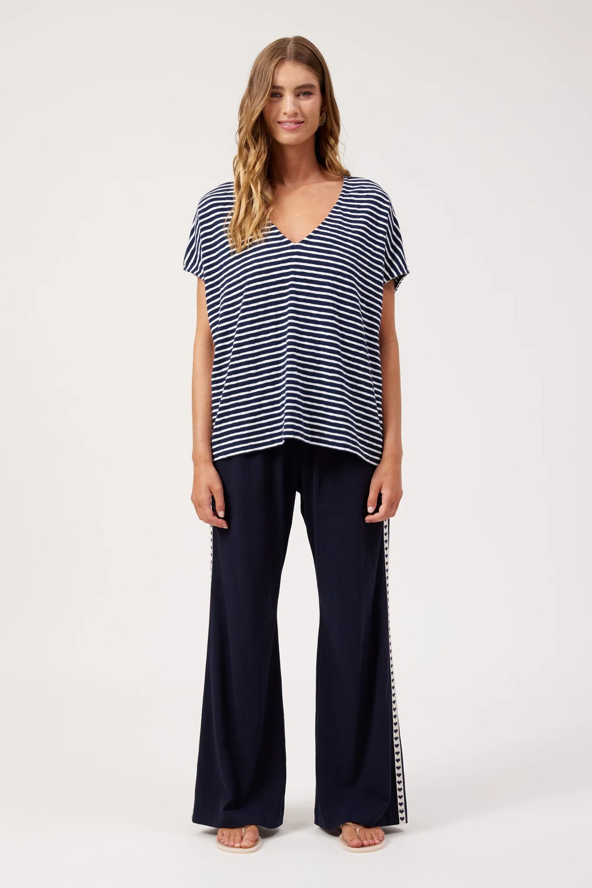 HAVEN Tropea Stripe Tshirt NAVY