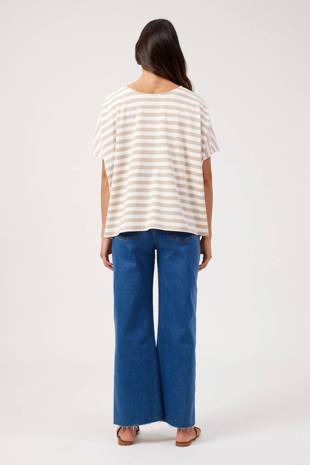 HAVEN Kos Stripe Tshirt SAND