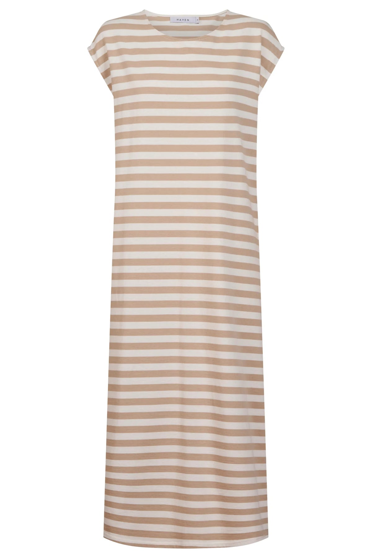 HAVEN Kos Stripe Tshirt Dress SAND