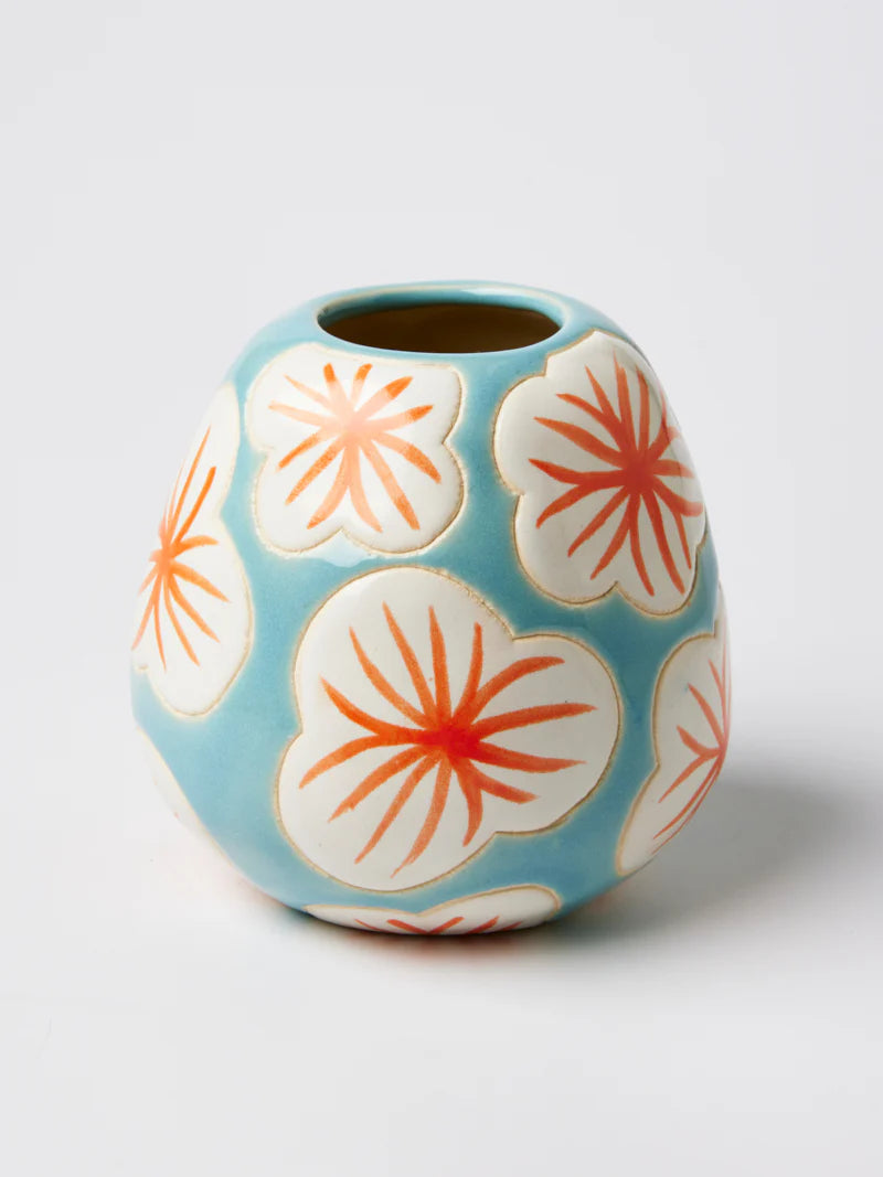 JONES & CO Pollen Vase WHITE HIBISCUS